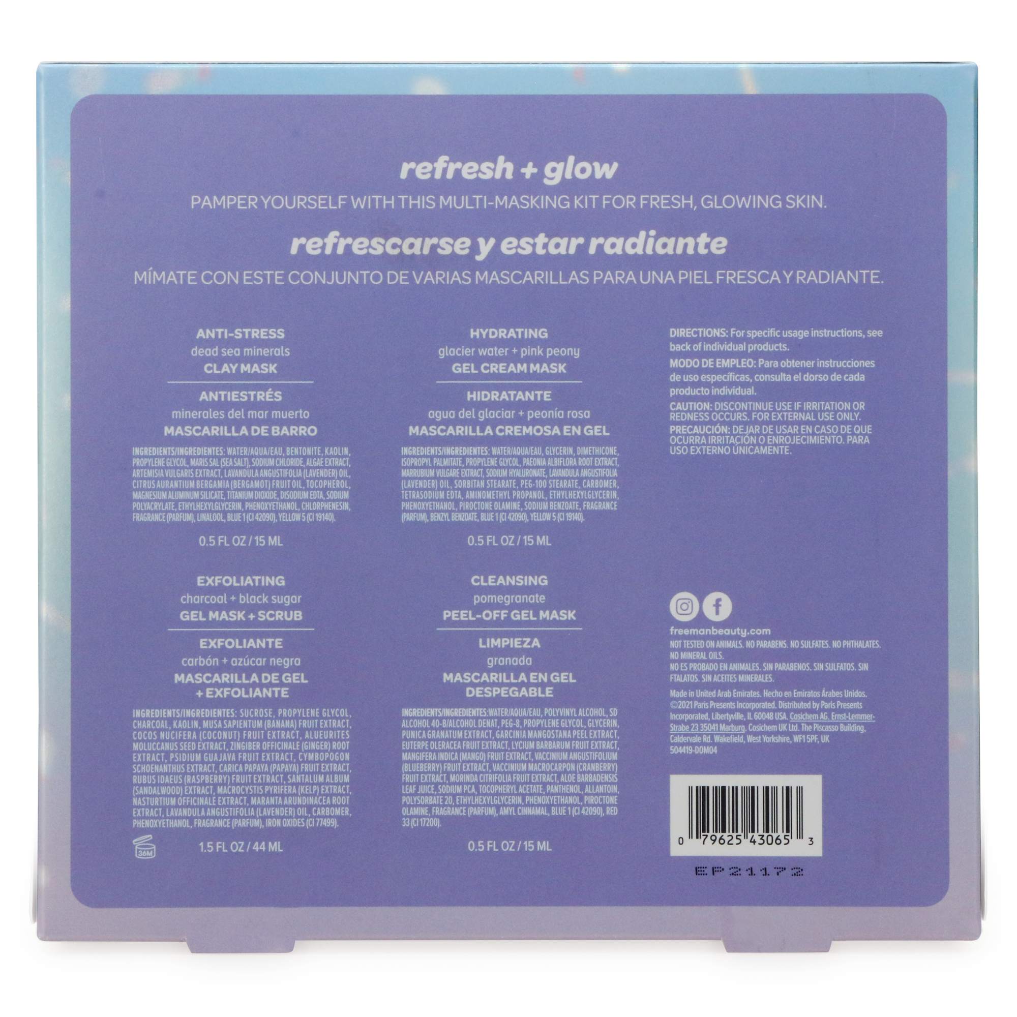 Freeman® Refresh + Glow Face Mask Kit 5-Piece