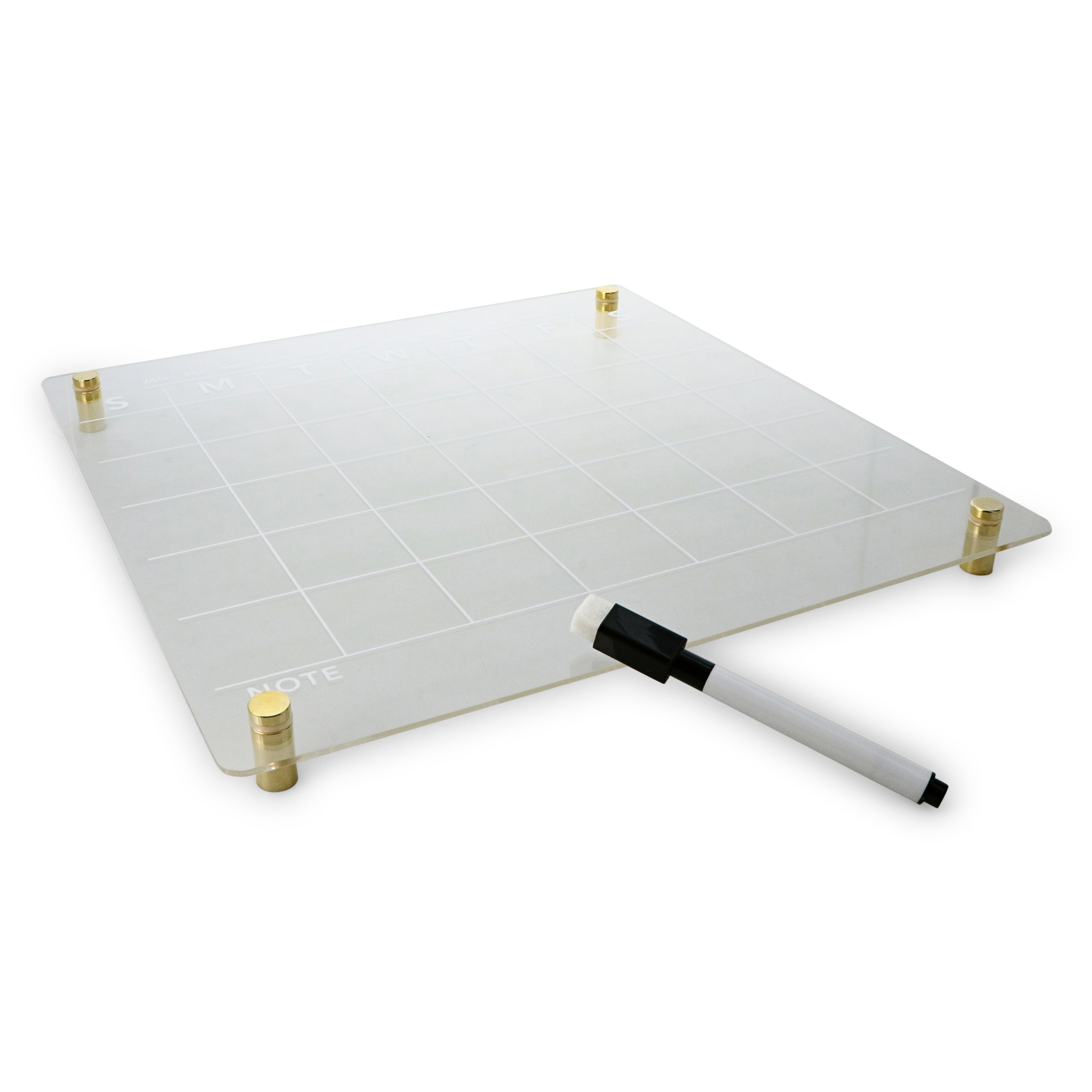 Clear Acrylic Dry Erase Wall Calendar 12in x 12in