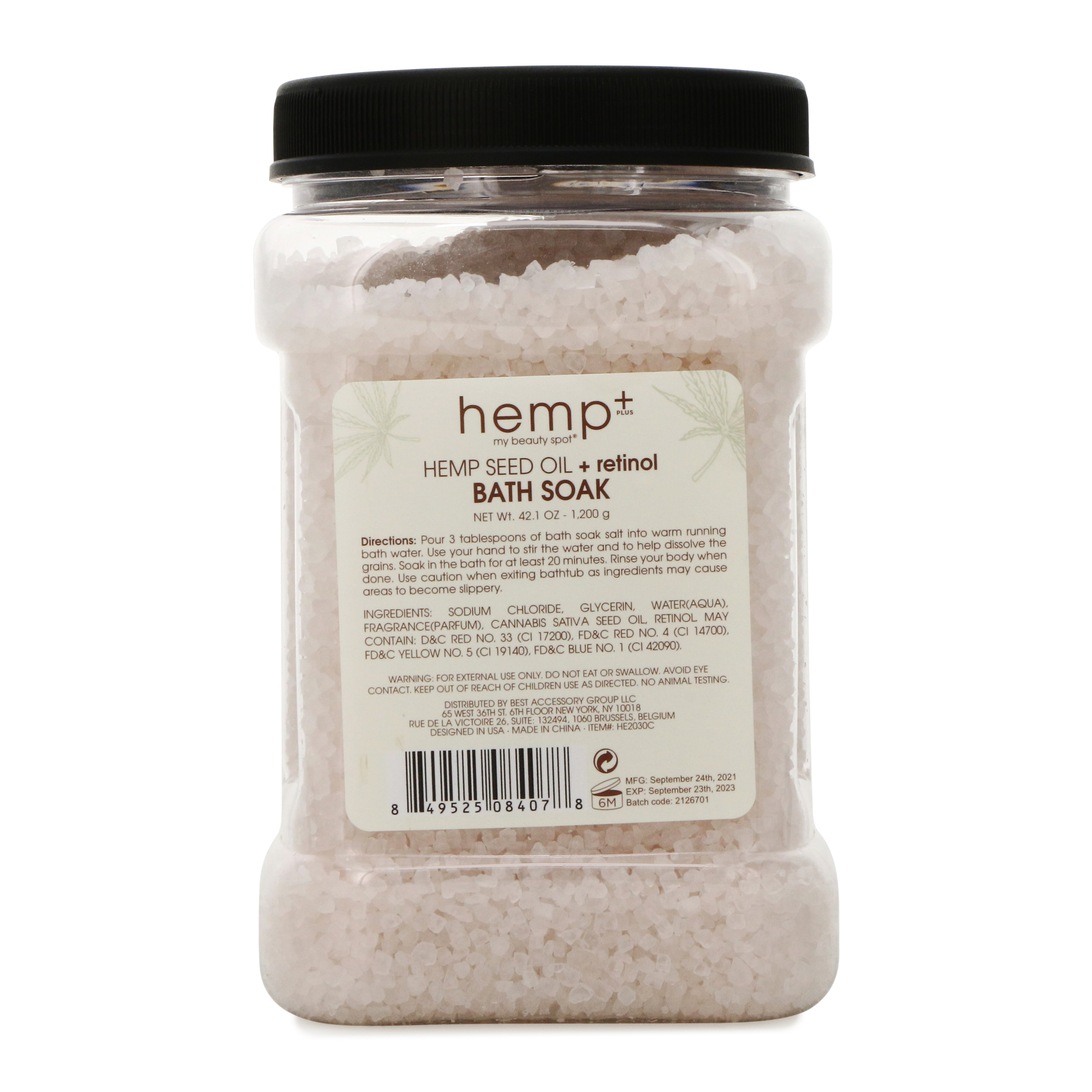 Hemp+ Bath Soak With Hemp Oil & Retinol 42oz