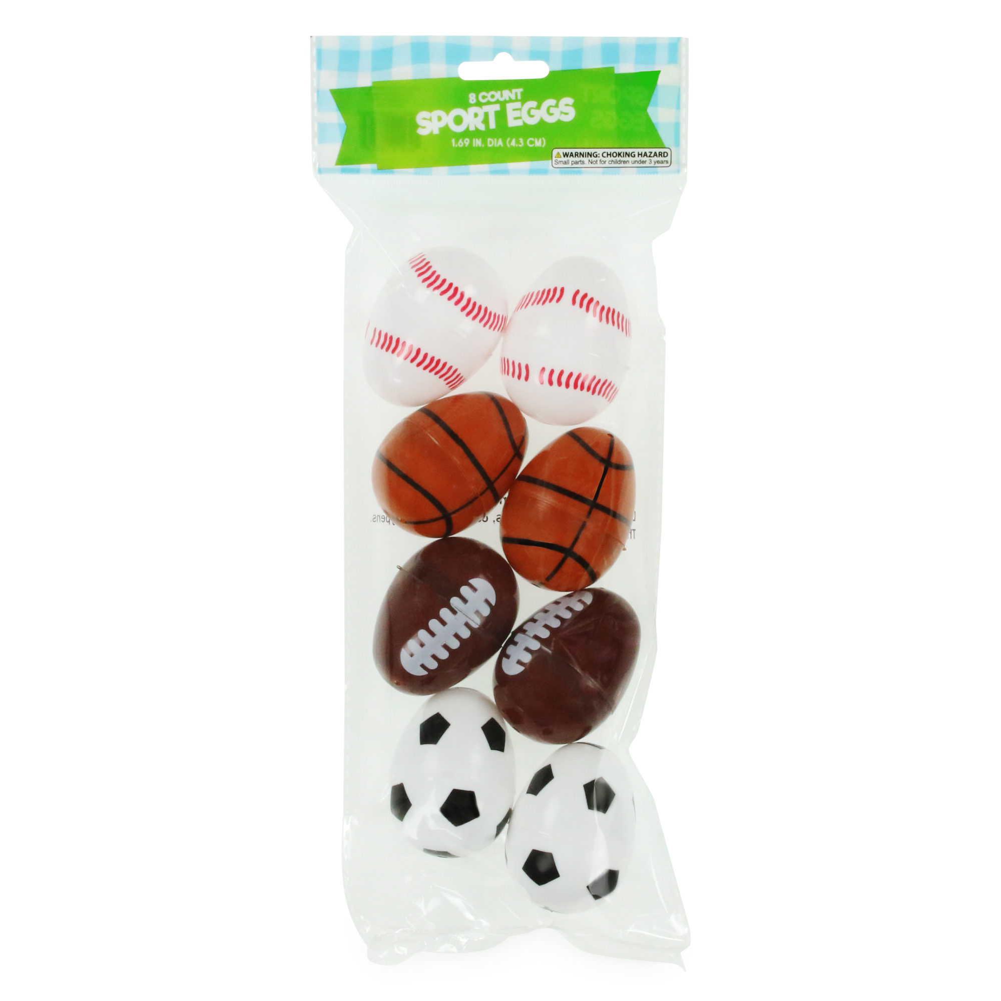 8-Count Fillable Sports Ball Easter Eggs