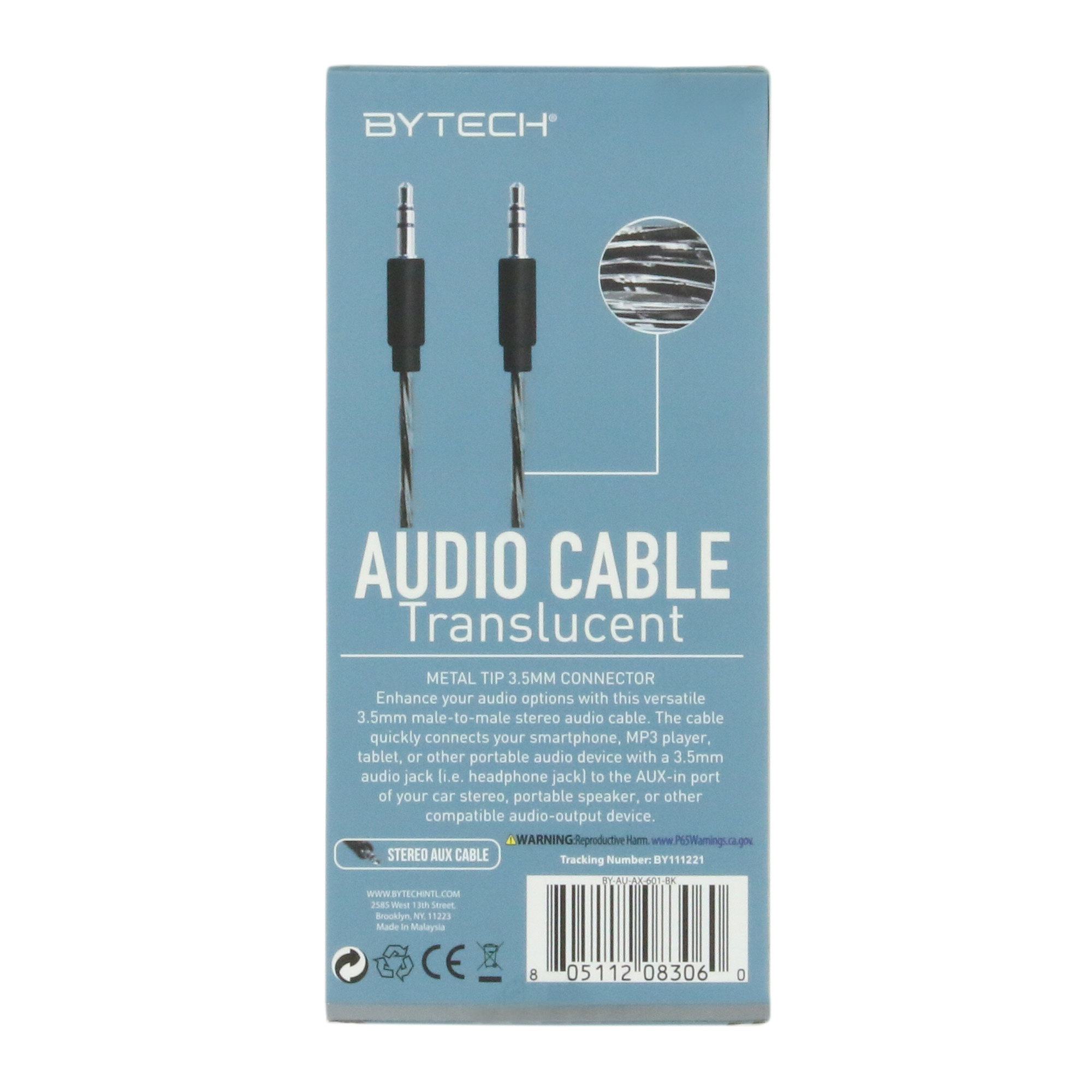 4ft Translucent 3.5Mm Audio Cable