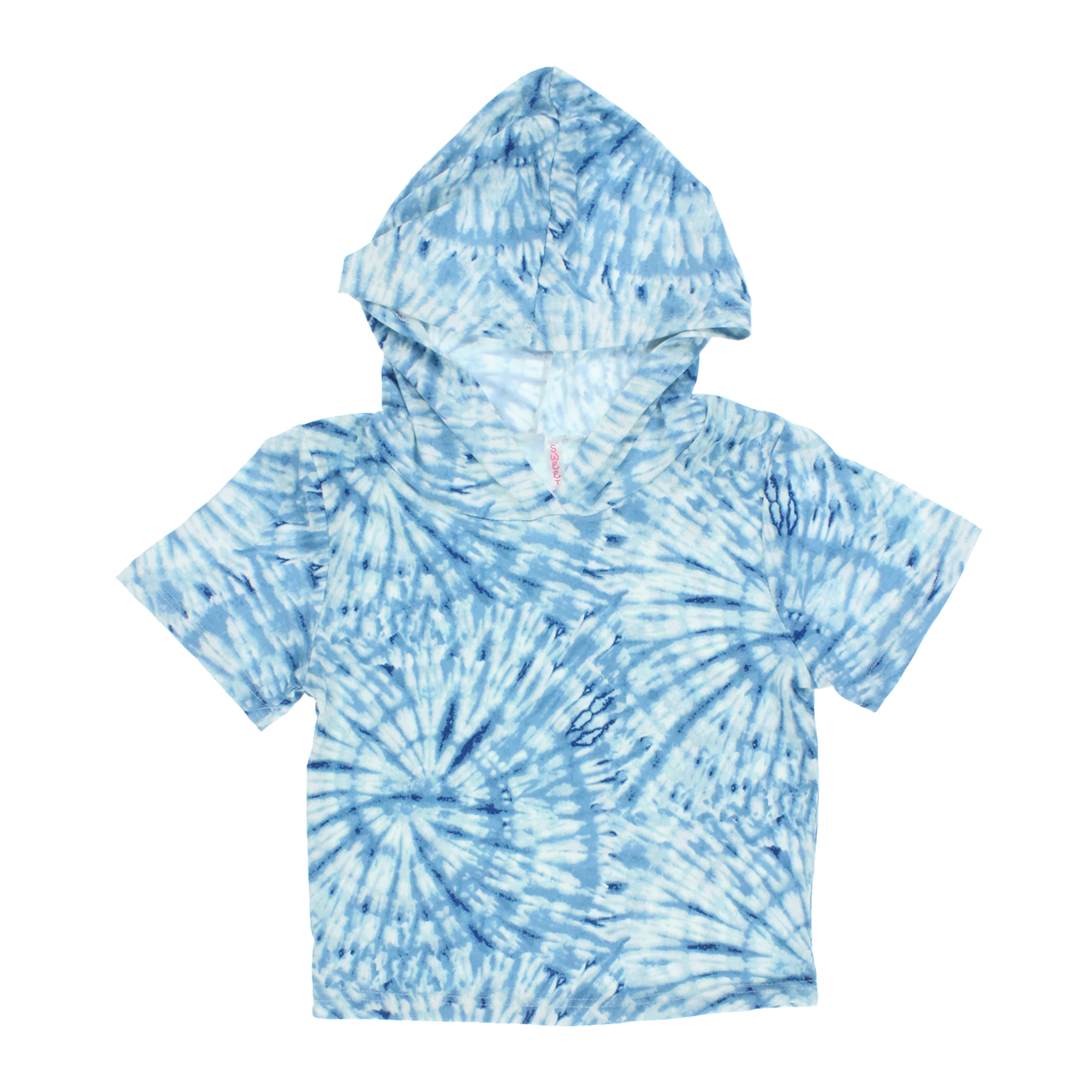 Tie Dye Short Sleeve Hoodie Sweatshirt