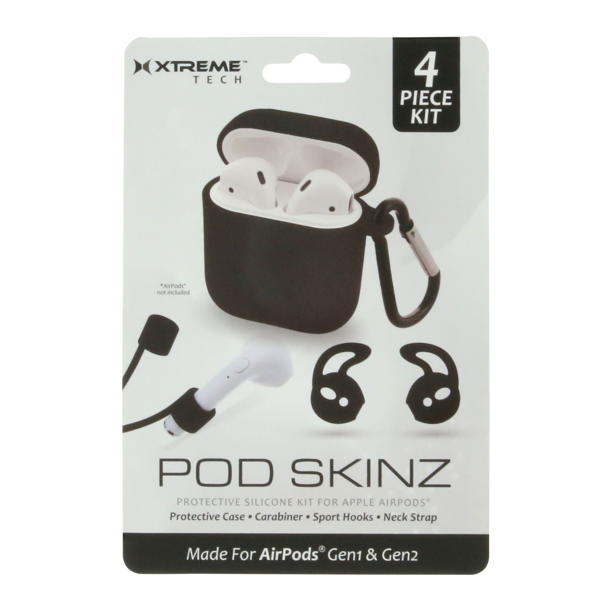 Black Pod Skinz Kit For Airpods® Gen 1 & 2