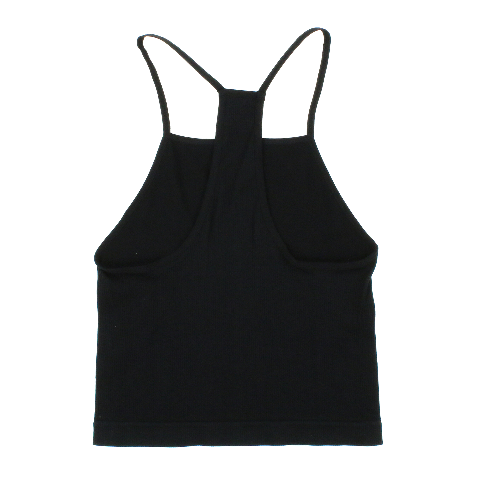 Black Ribbed Halter Tank Top