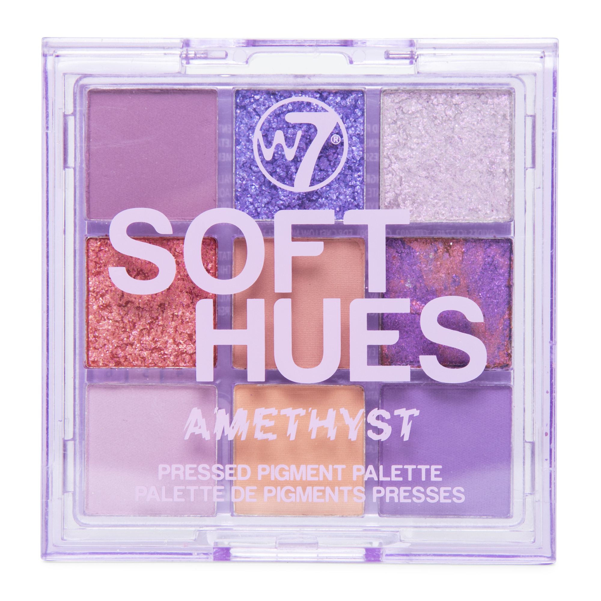 W7® Soft Hues Amethyst Pressed Pigment Eye Shadow Palette 9-Piece