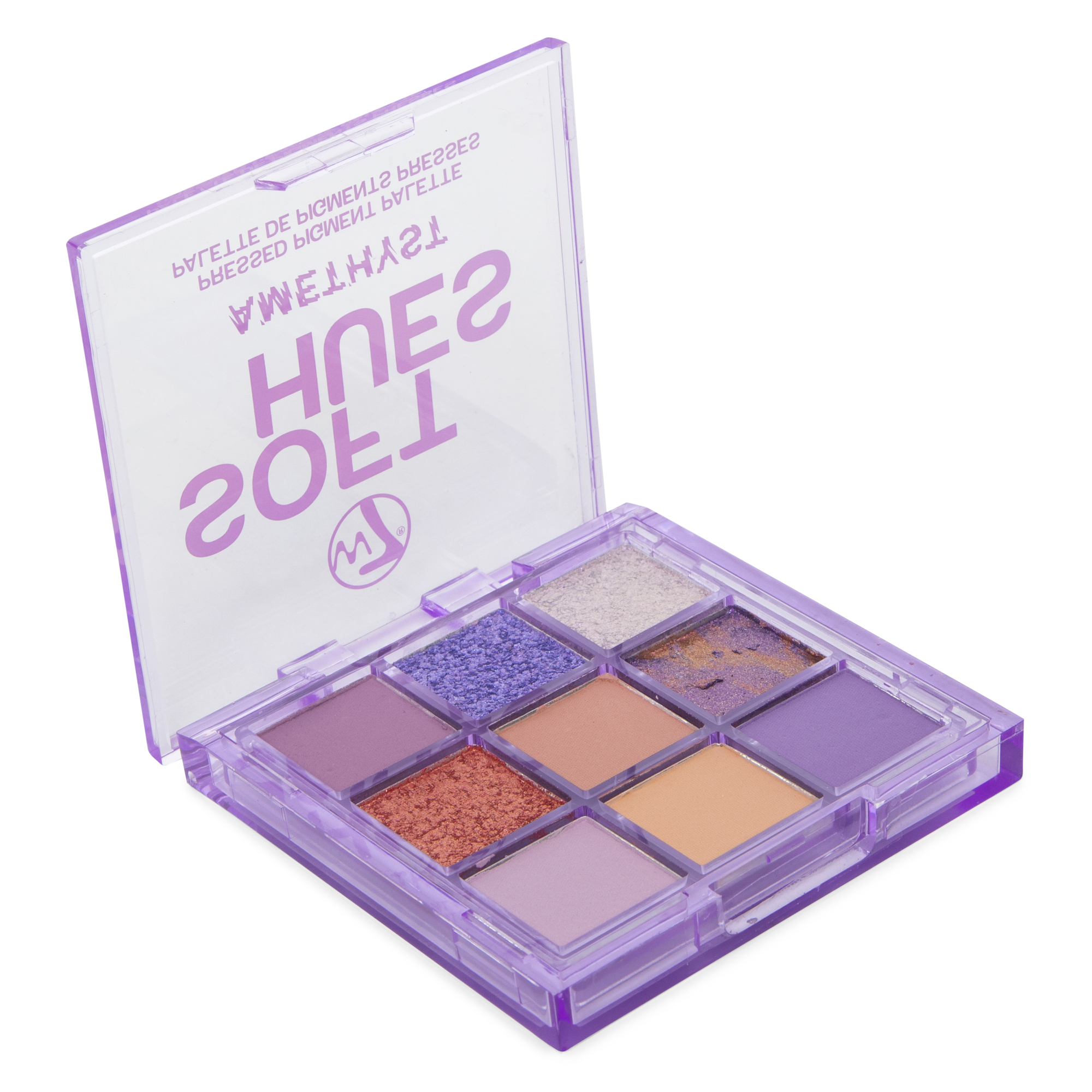 W7® Soft Hues Amethyst Pressed Pigment Eye Shadow Palette 9-Piece