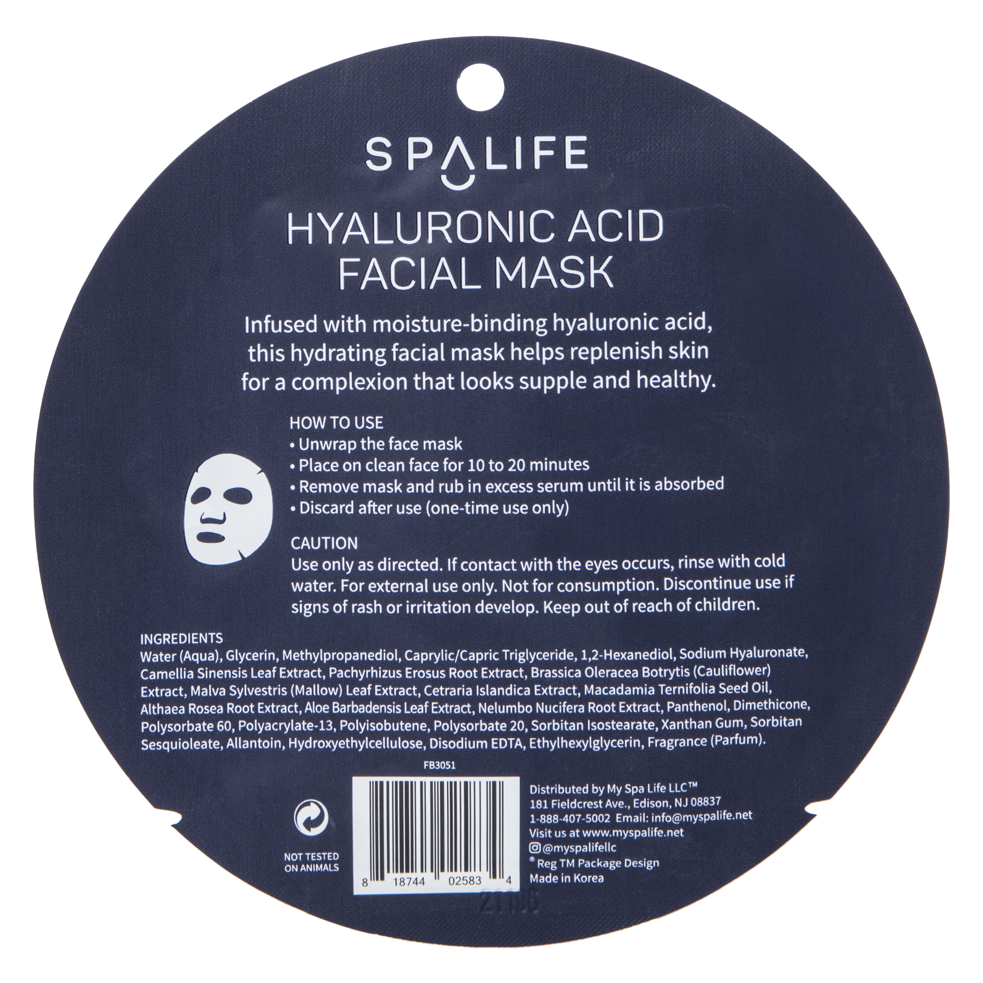 Spa Life™ Hyaluronic Acid Face Mask 0.81oz