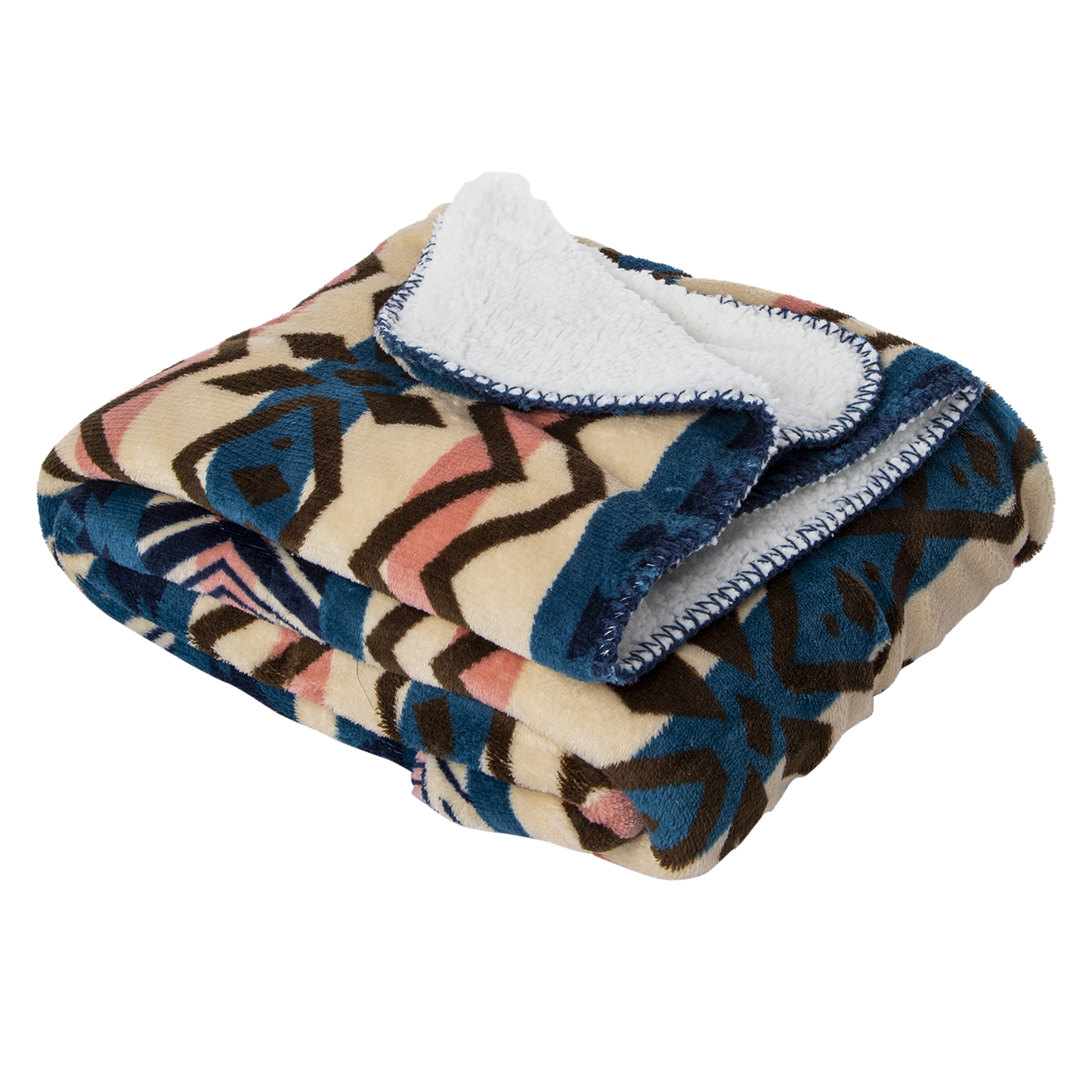 Reversible Plaid Sherpa Blanket 50in x 60in
