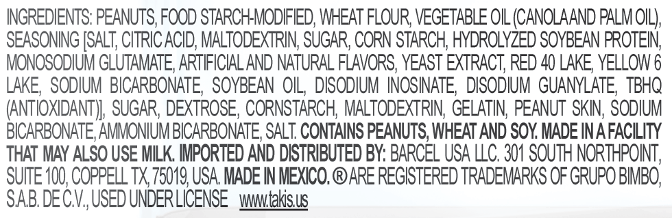 Takis Hot Nuts Fuego Double Crunch Peanuts, Hot Chili Pepper And Lime Artificially Flavored Peanuts, 3.2oz Bag