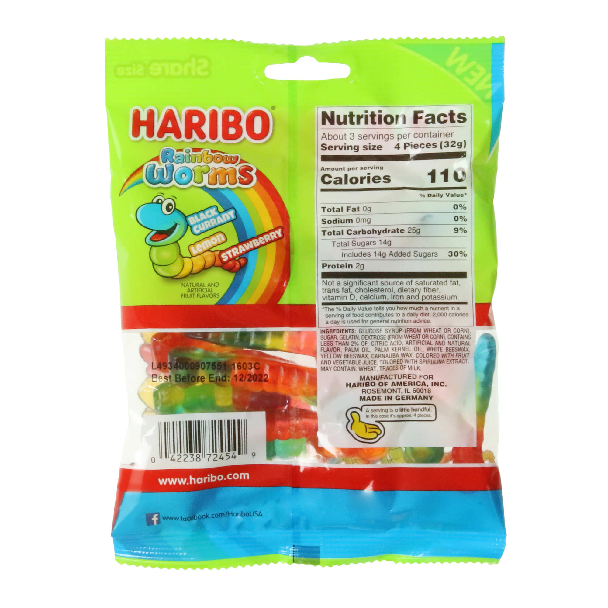 Haribo® Rainbow Gummi Worms 4oz