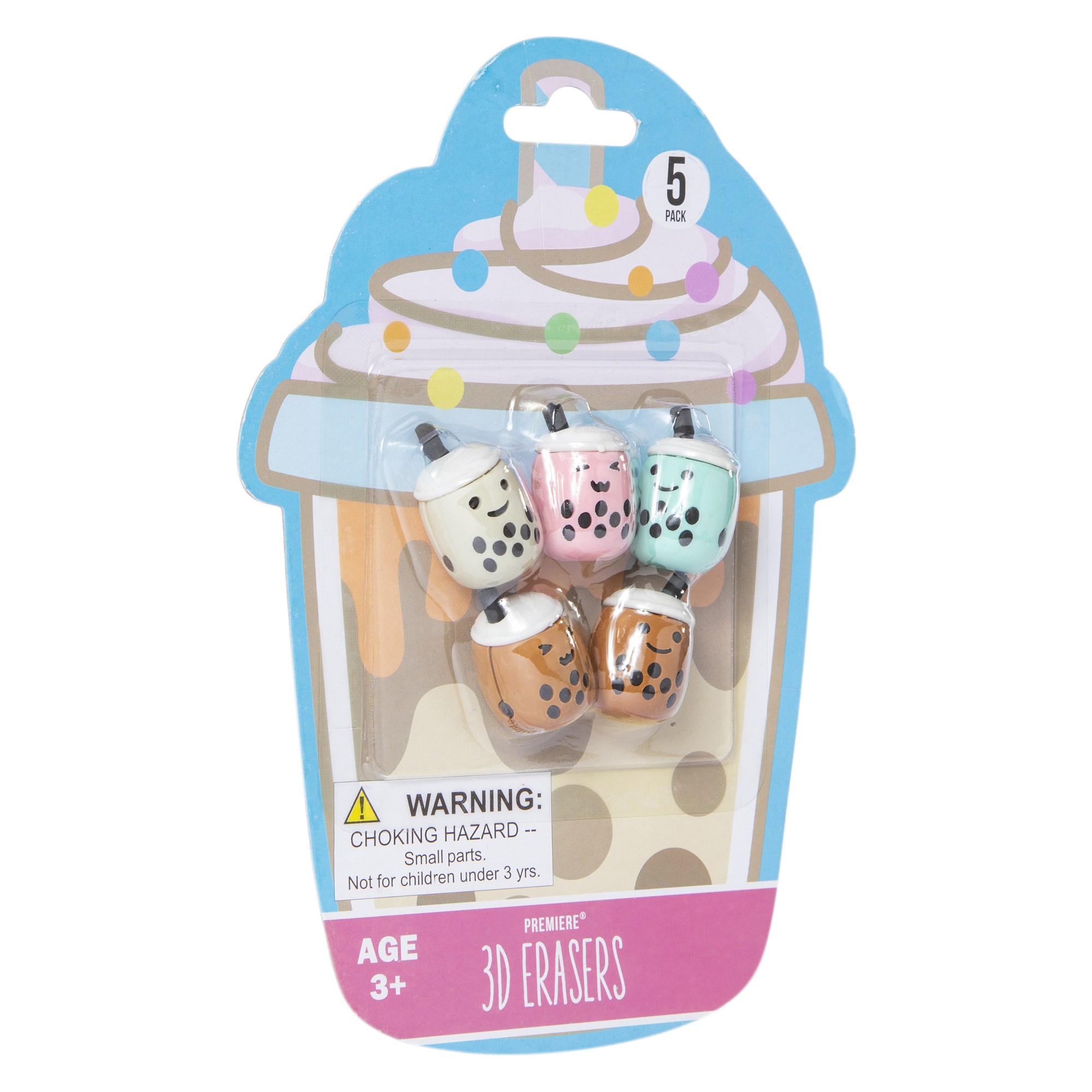 Boba Tea 3D Erasers 5-Count Set