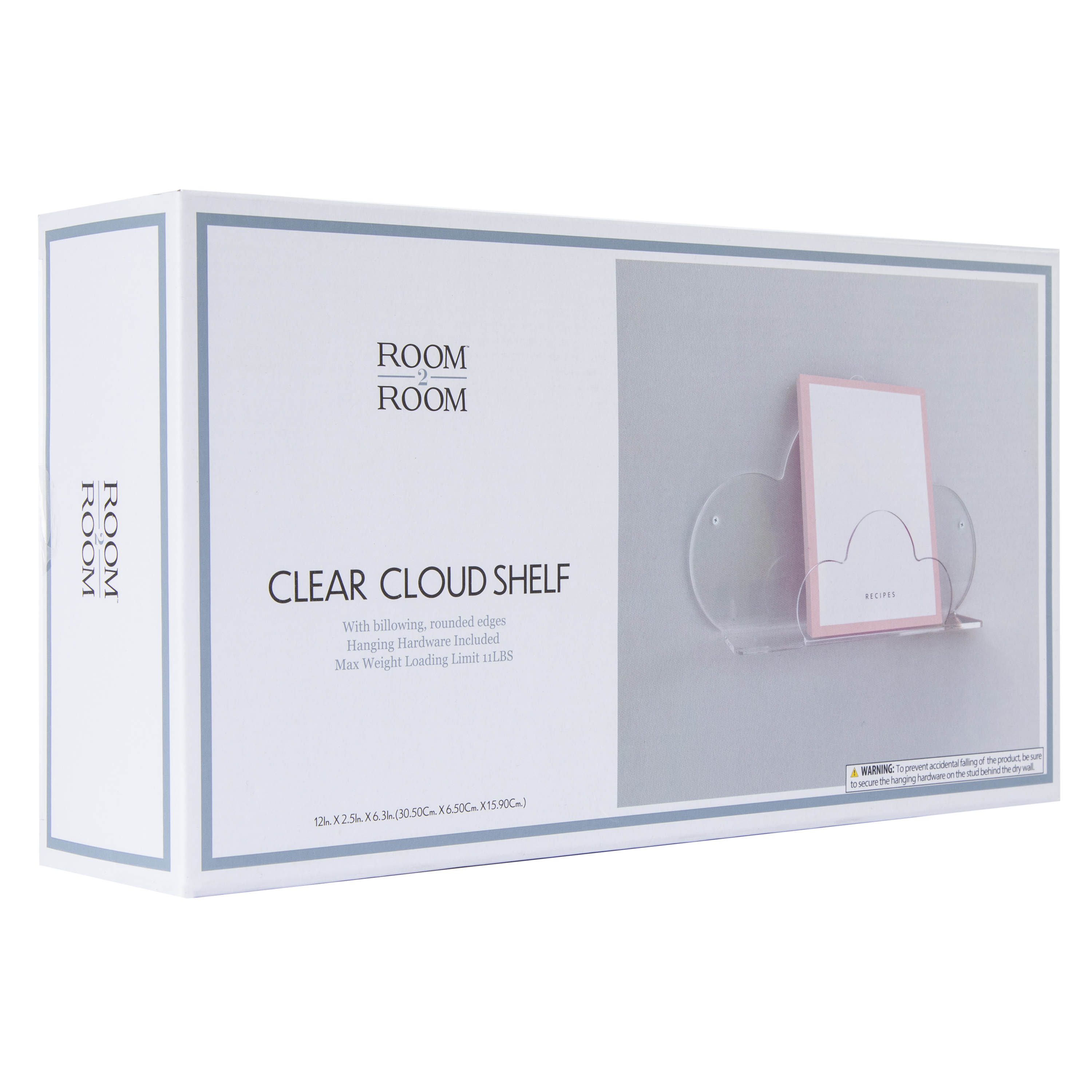 Clear Cloud Shelf 12in