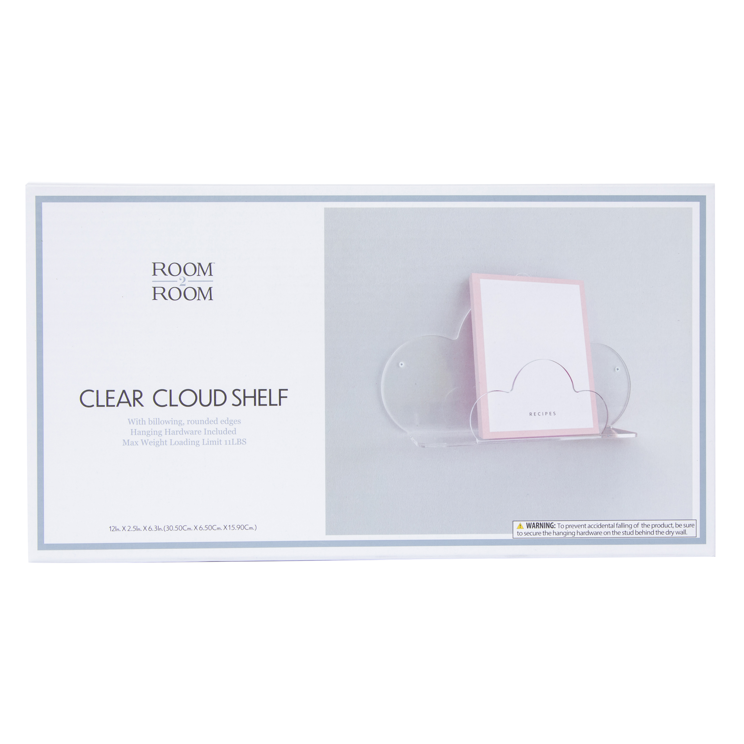 Clear Cloud Shelf 12in