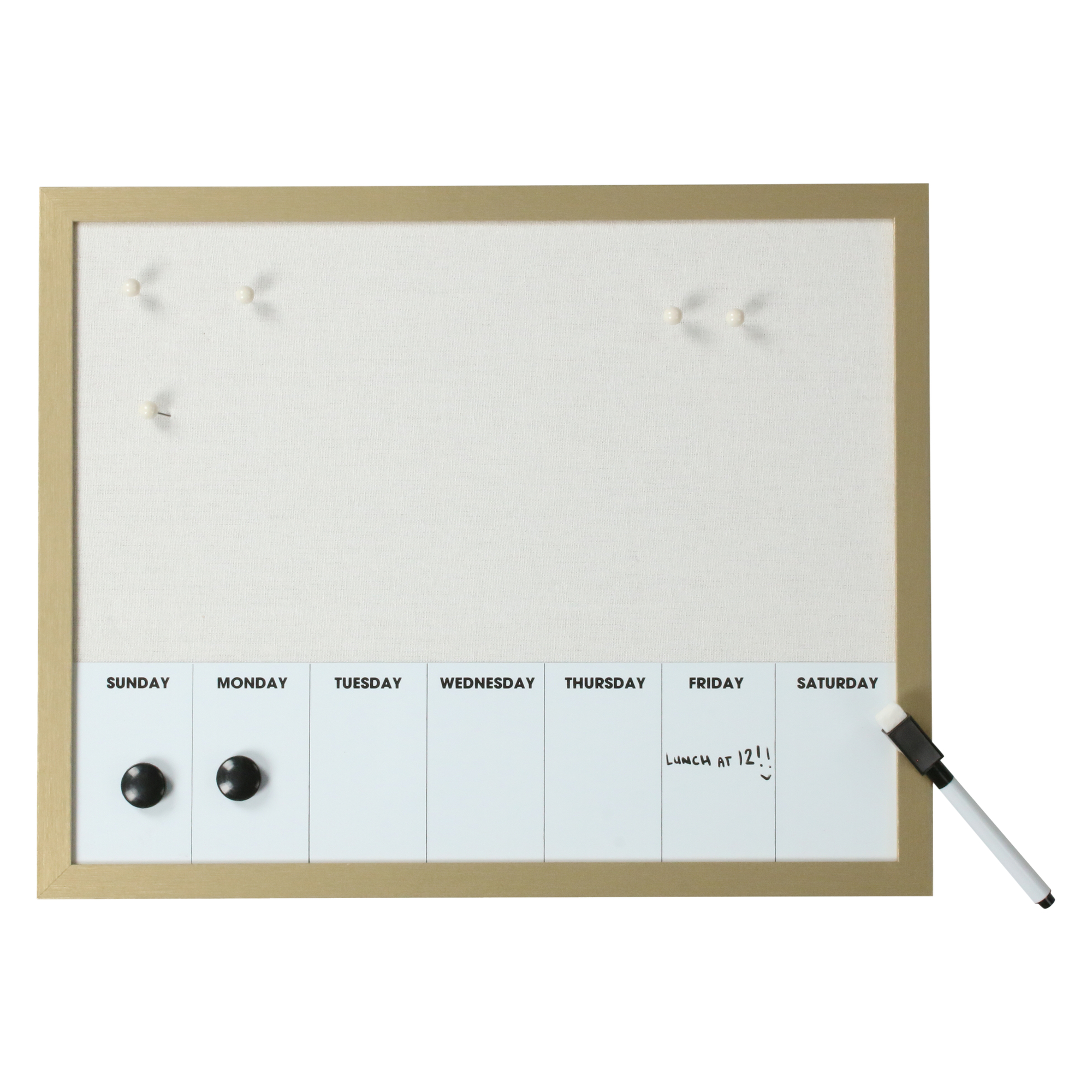 Dry Erase Weekly Calendar & Bulletin Board 12in x 15in