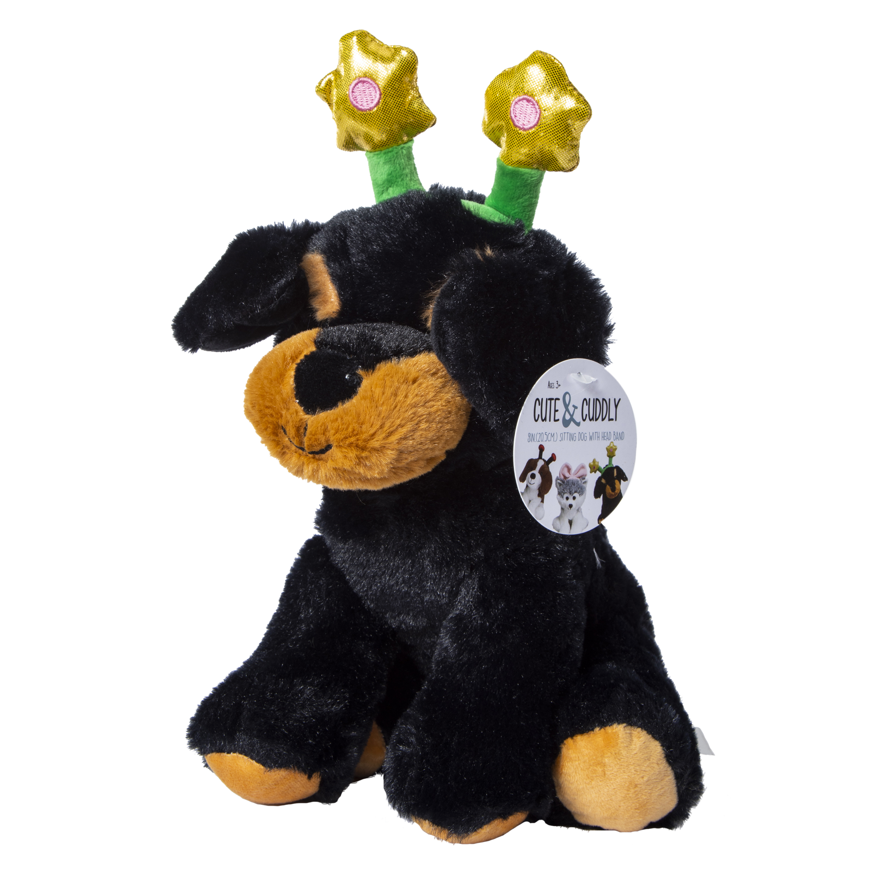 Puppy Stuffed Animal With Headband 8in