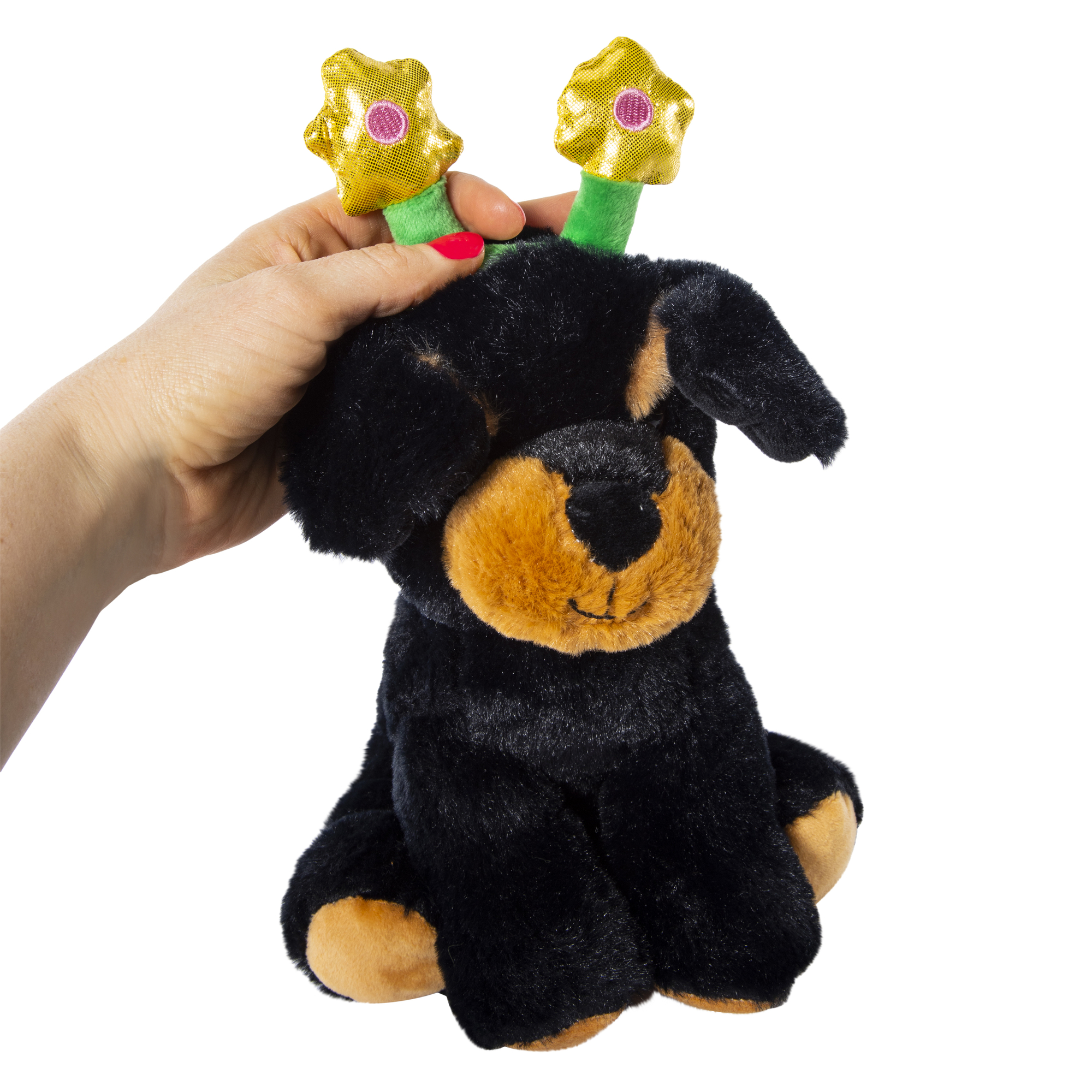 Puppy Stuffed Animal With Headband 8in