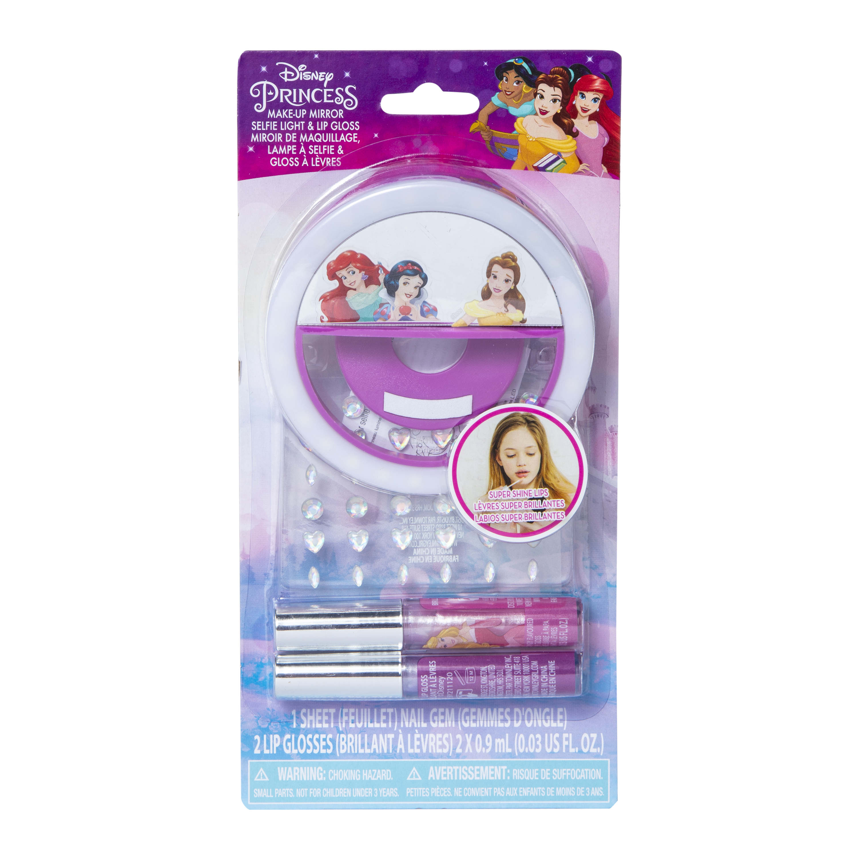 Disney Princess™  Makeup Mirror, Selfie Light & Lip Gloss Set