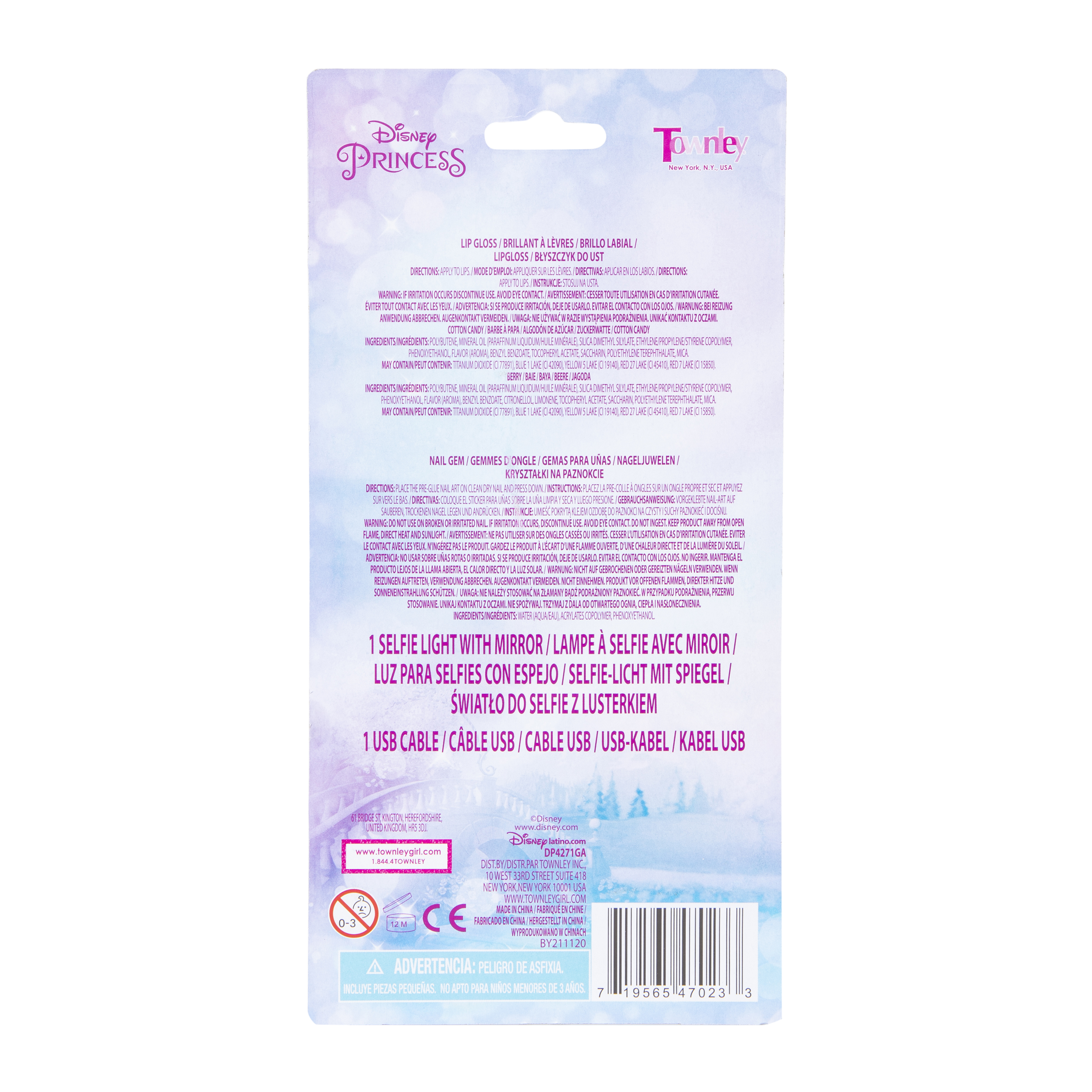 Disney Princess™ Makeup Mirror, Selfie Light & Lip Gloss Set
