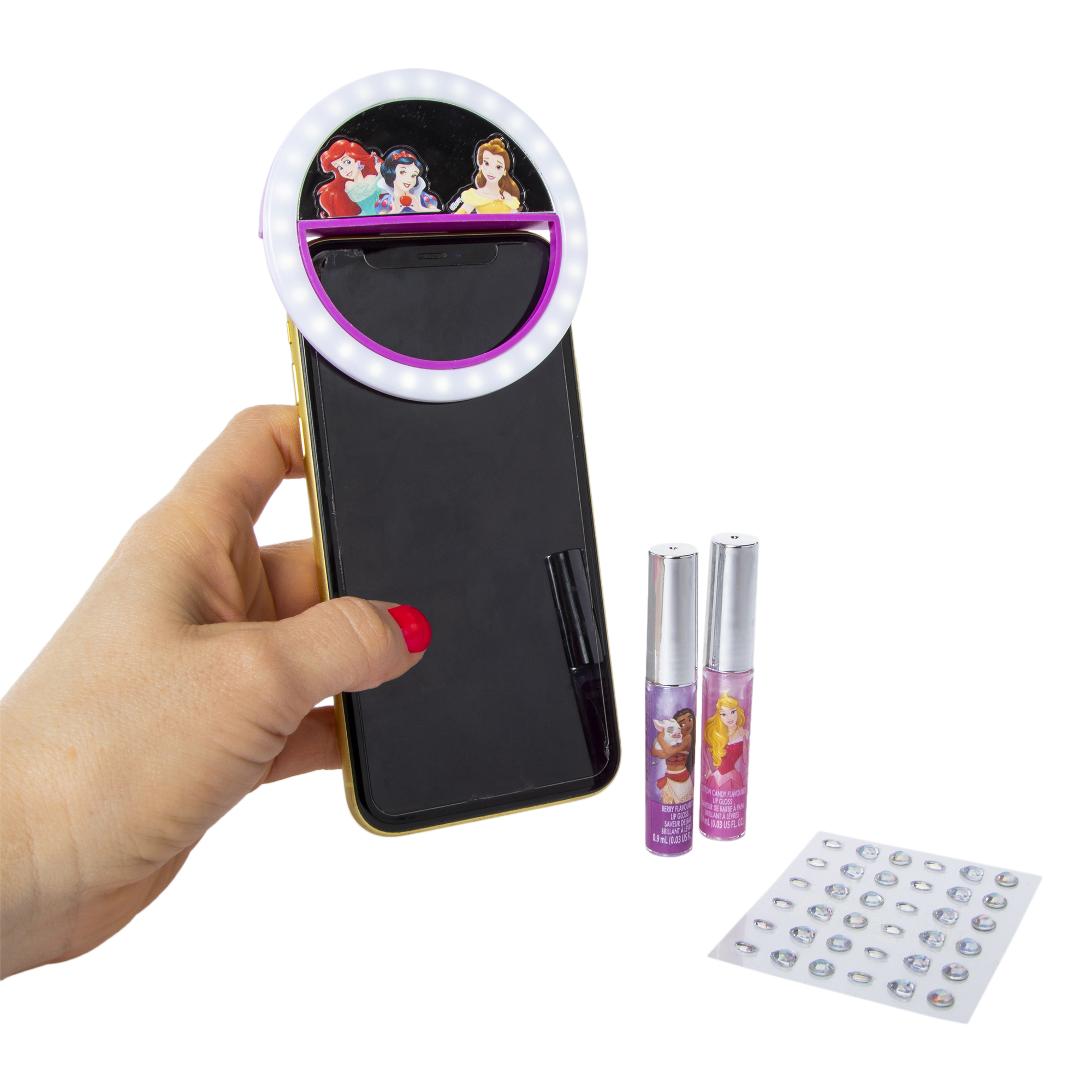 Disney Princess™ Makeup Mirror, Selfie Light & Lip Gloss Set
