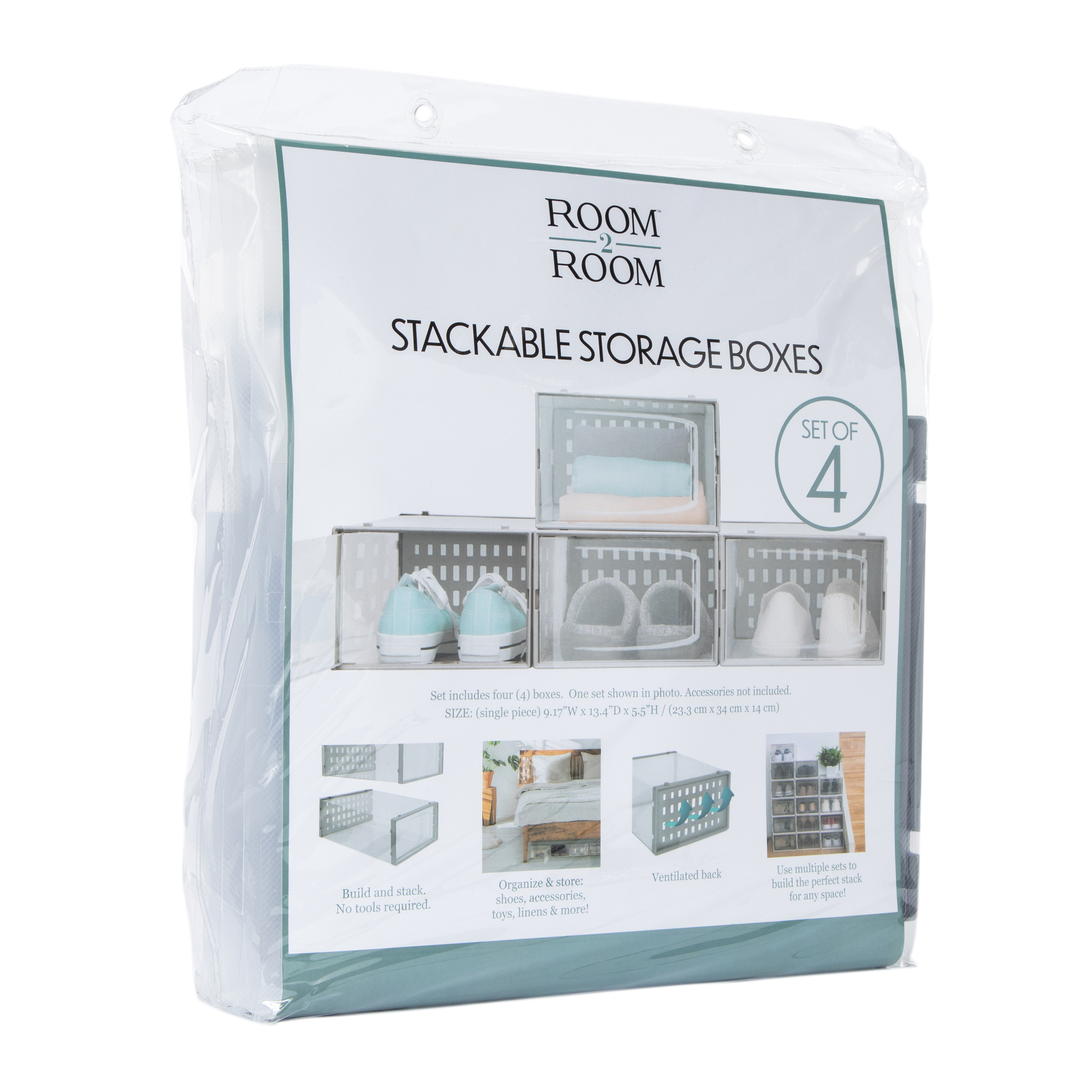 4-Count Stackable Storage Boxes Set
