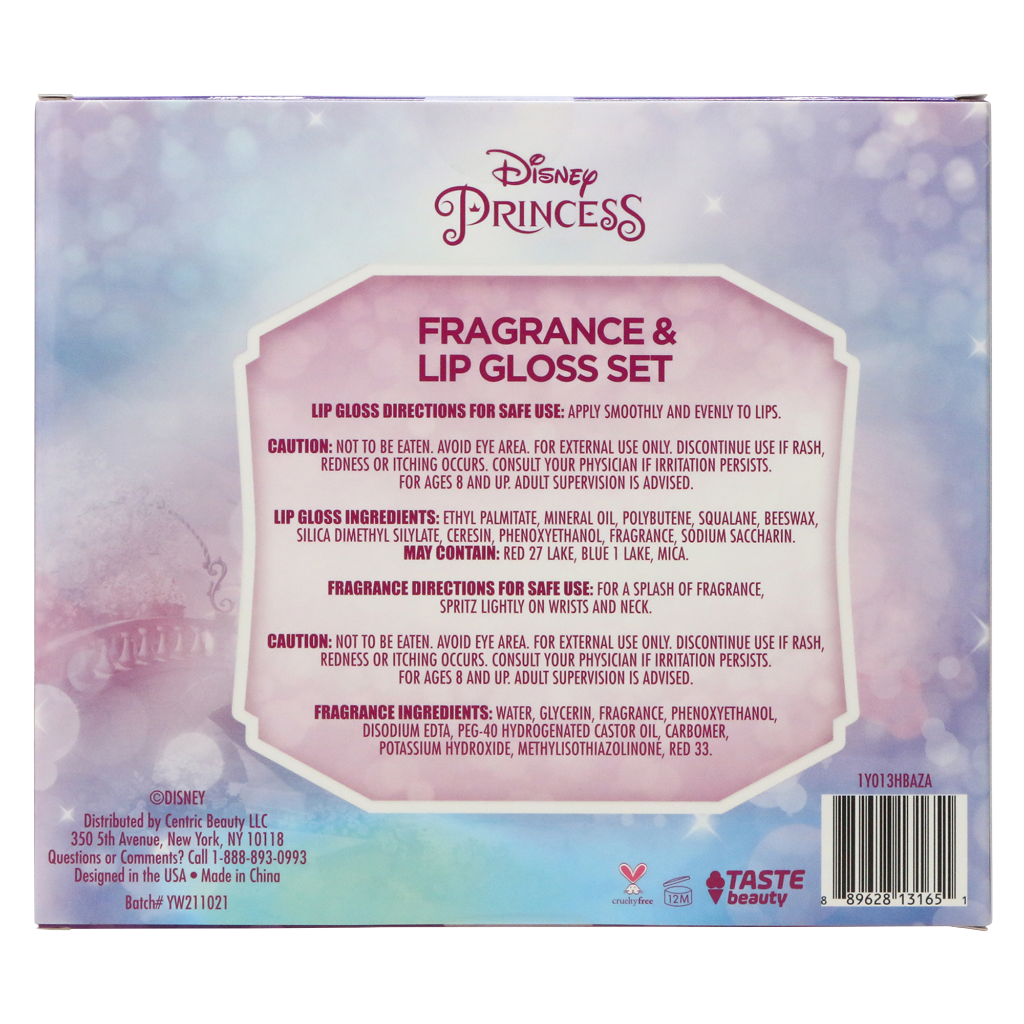 Disney Princess Fragrance & Lip Gloss Set