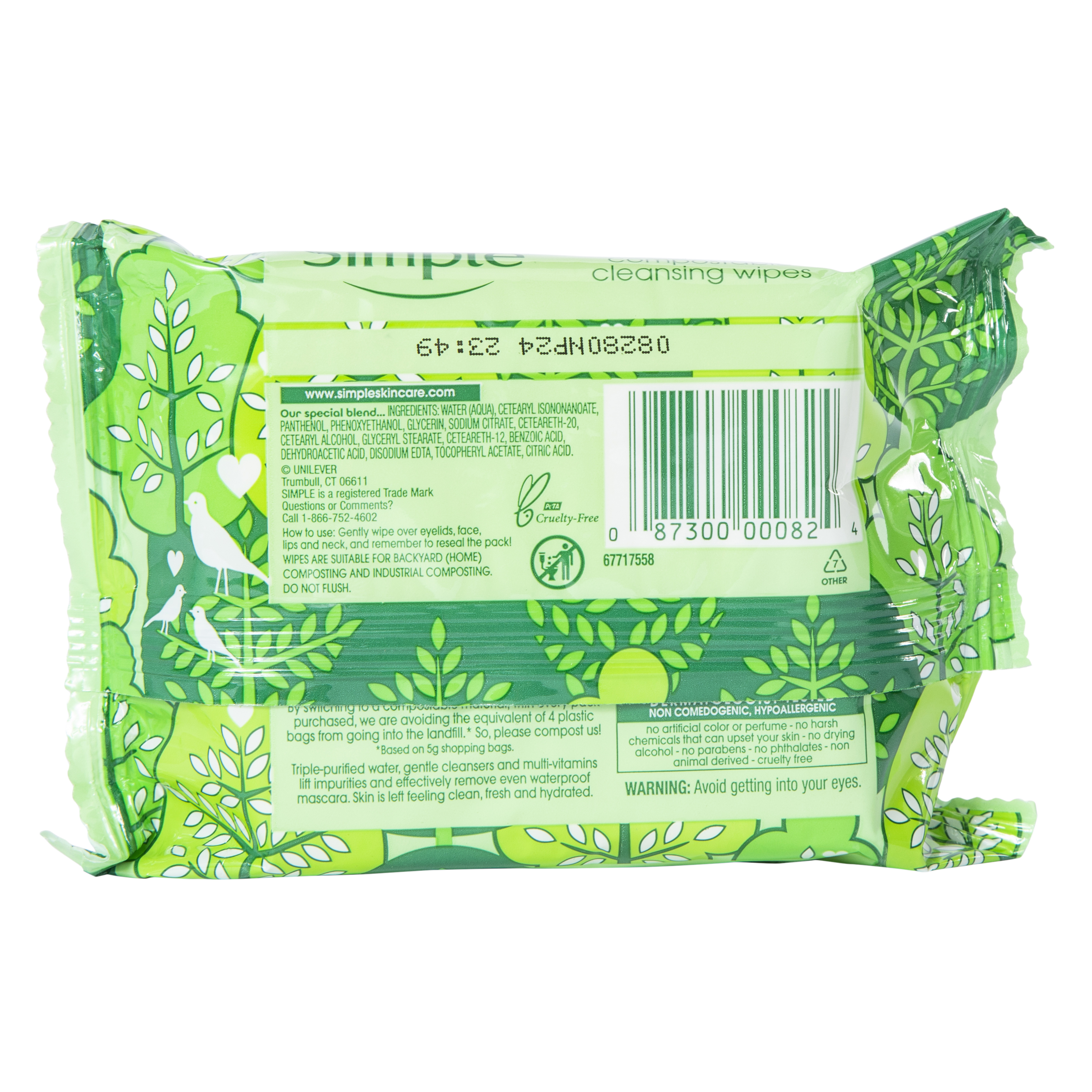 Simple® Compostable Cleansing Wipes 25-Count