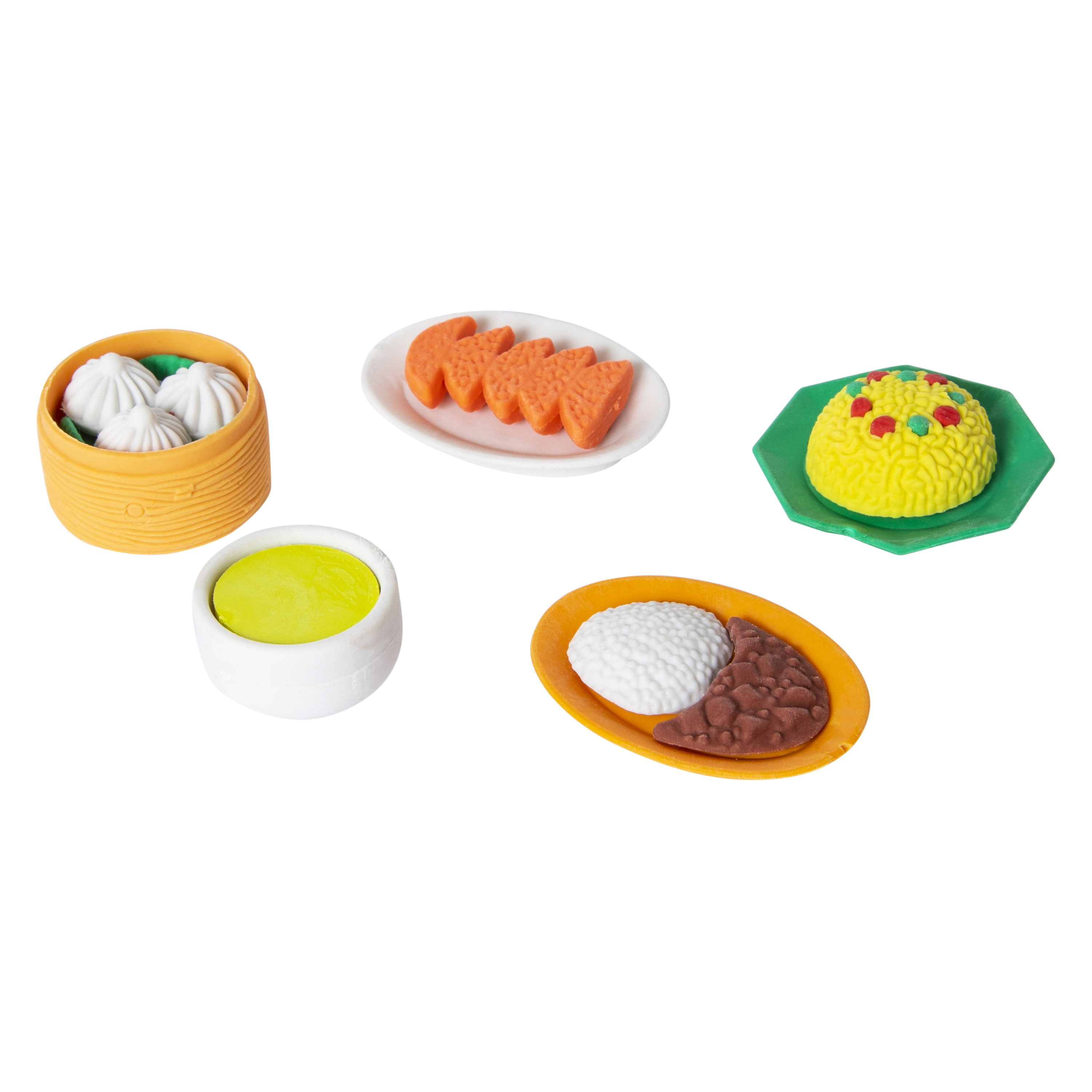 5-Count Dim Sum 3D Eraser Set