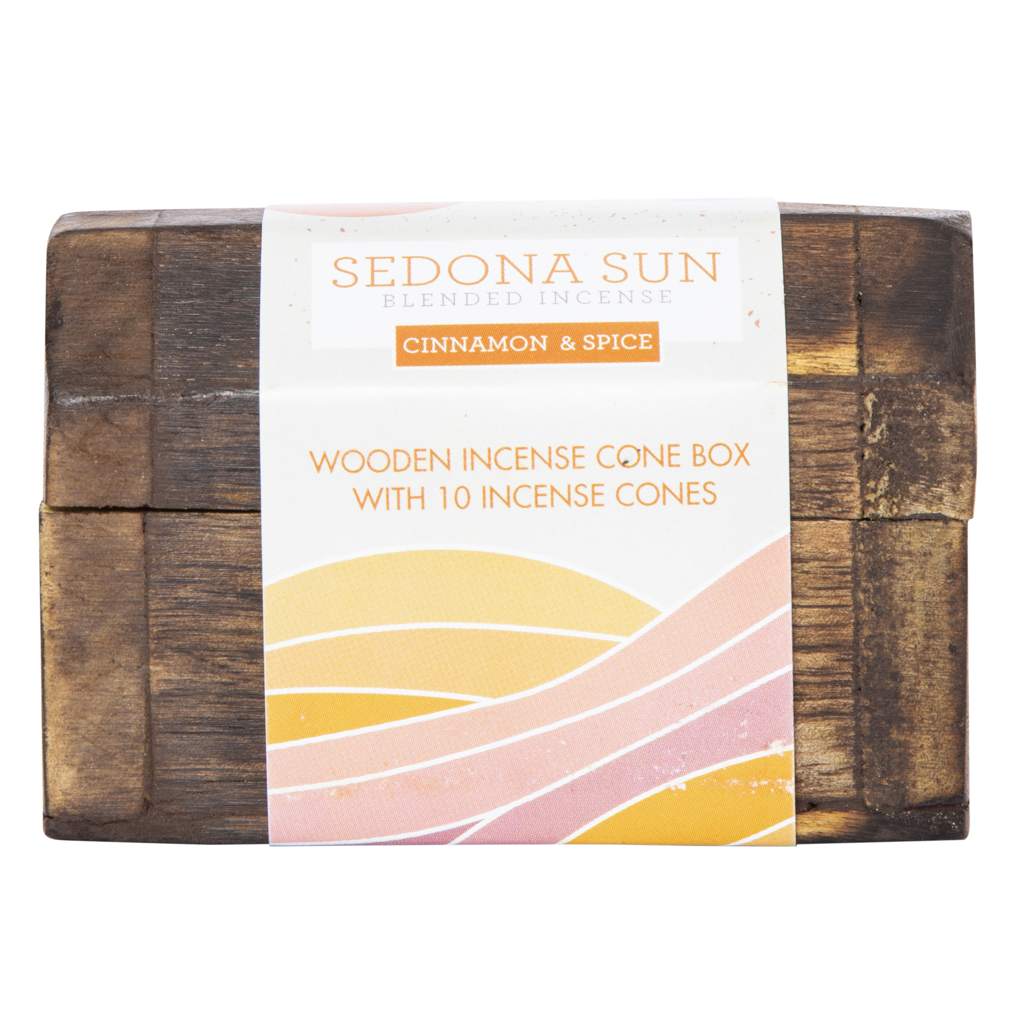 Sedona Sun Wooden incense Box With 10 Cones