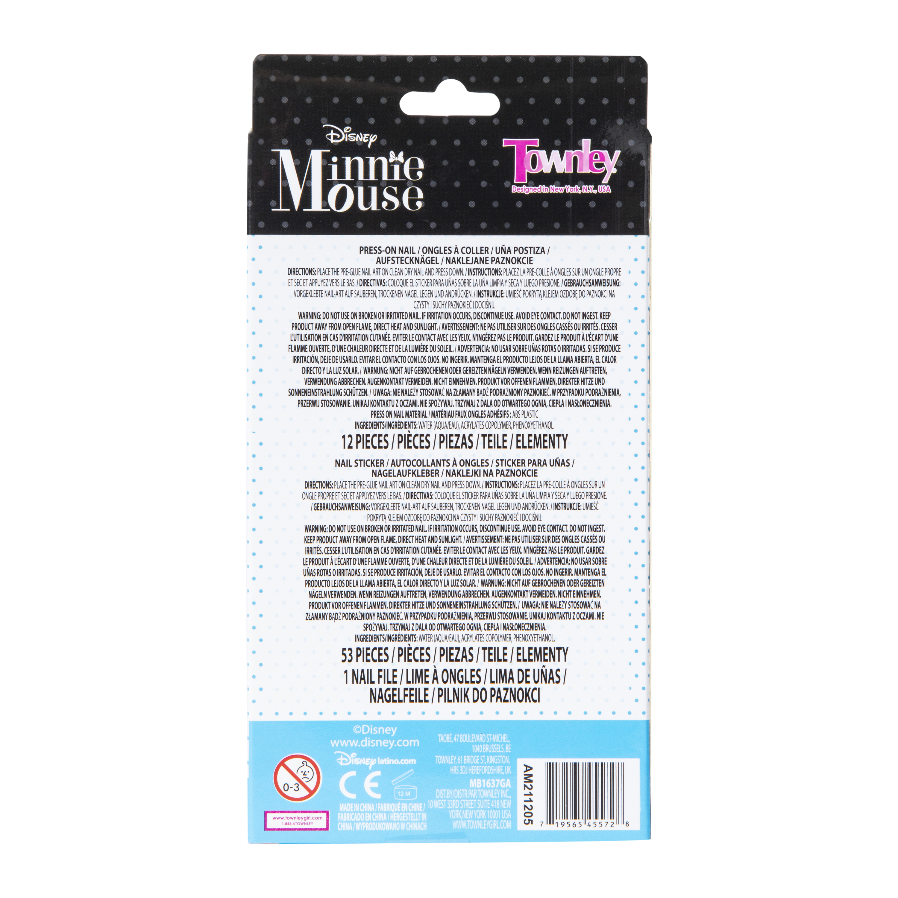 Disney Minnie Mouse Press-On Nails & Stickers Set
