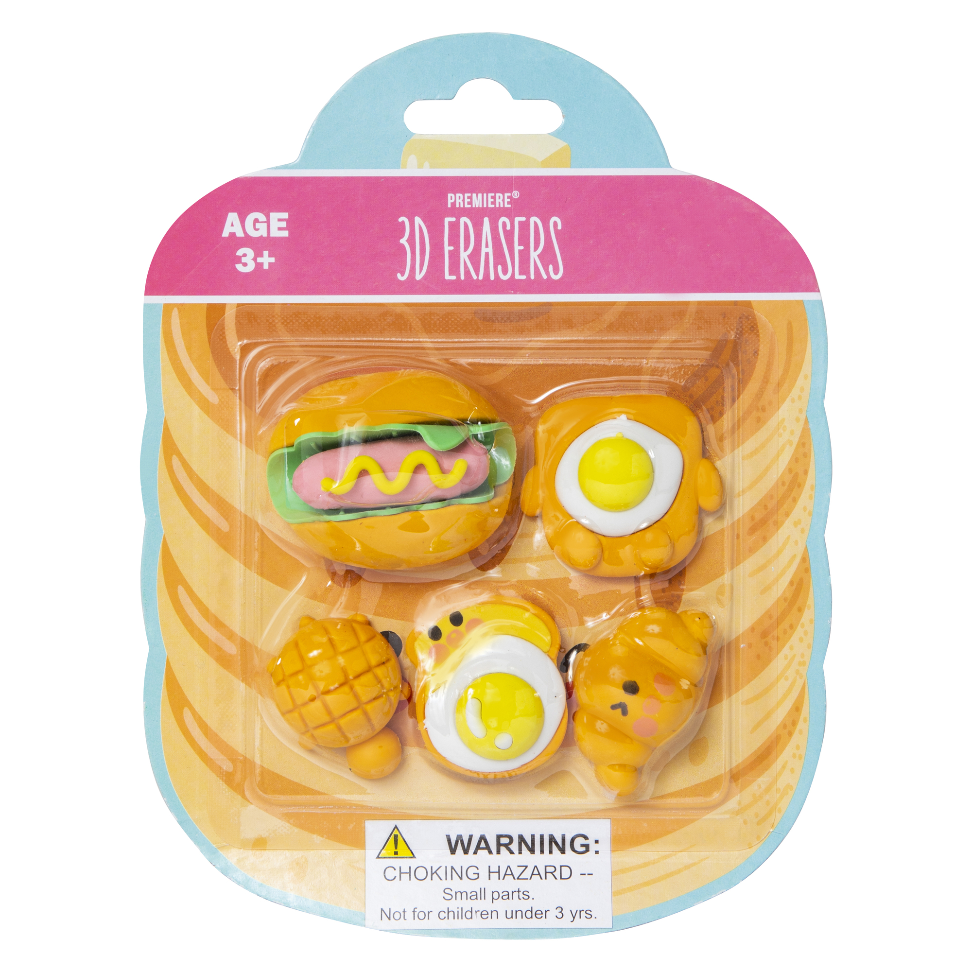 5-Count 3D Eraser Set - Breakfast