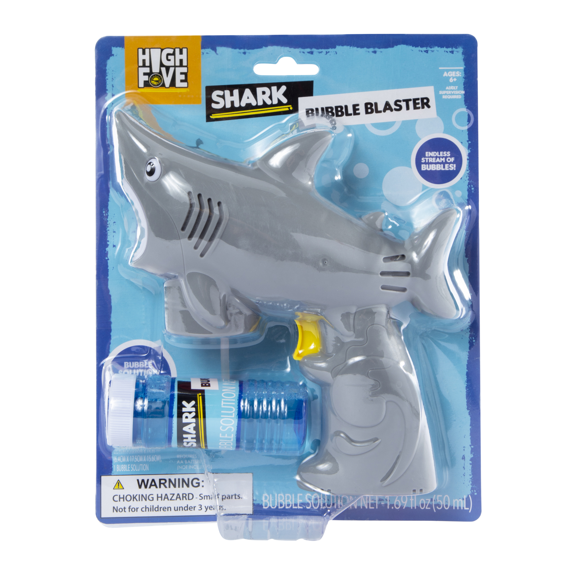 Shark Bubble Blaster Toy w/ Bubble Solution