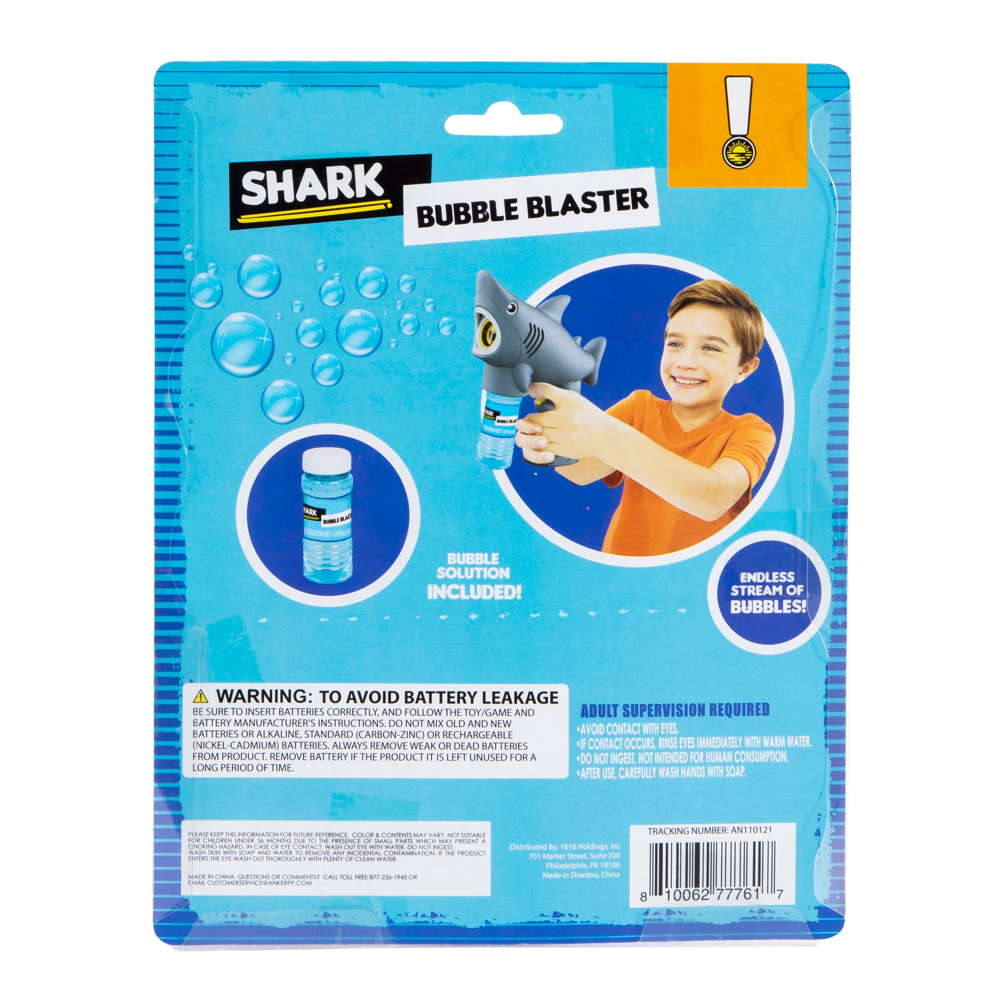 Shark Bubble Blaster Toy w/ Bubble Solution