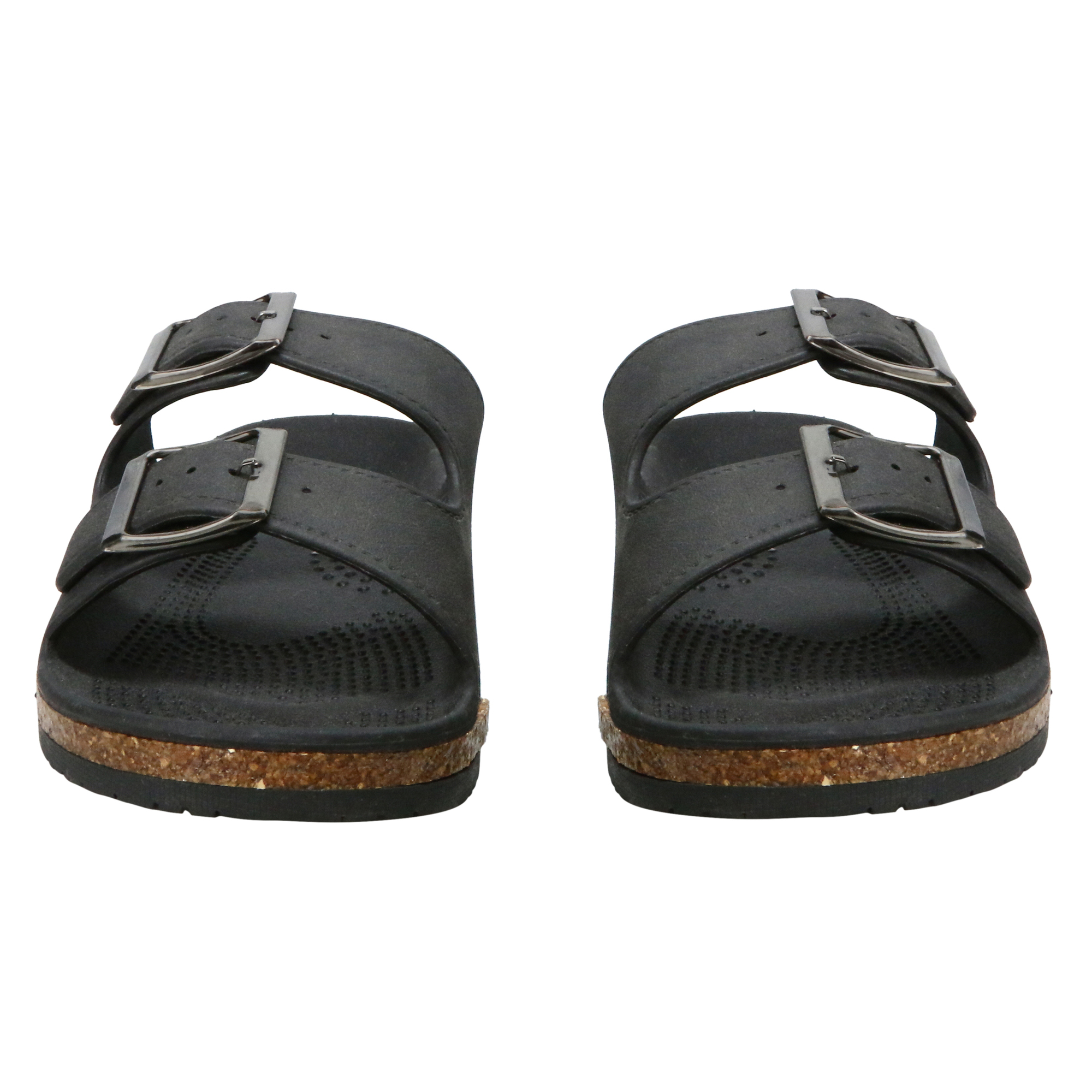 Men's Black Double Buckle Sandals