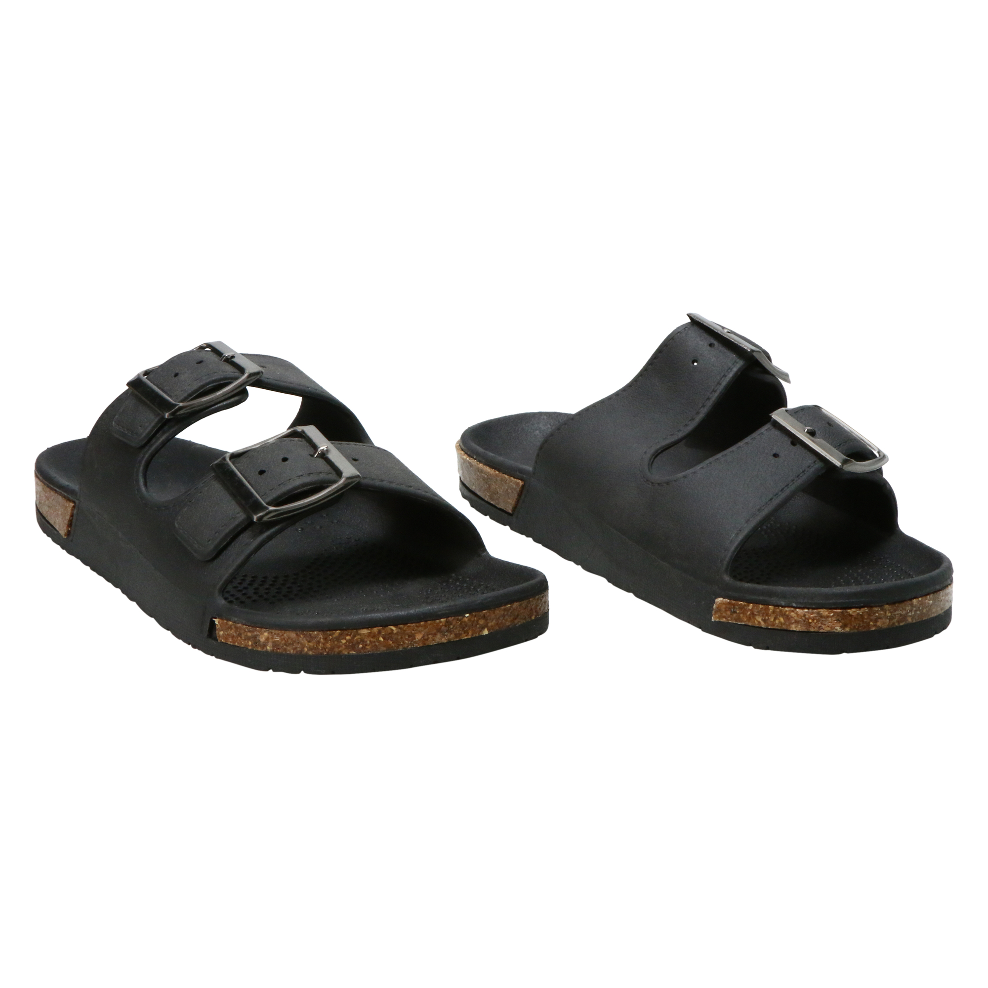 Men's Black Double Buckle Sandals