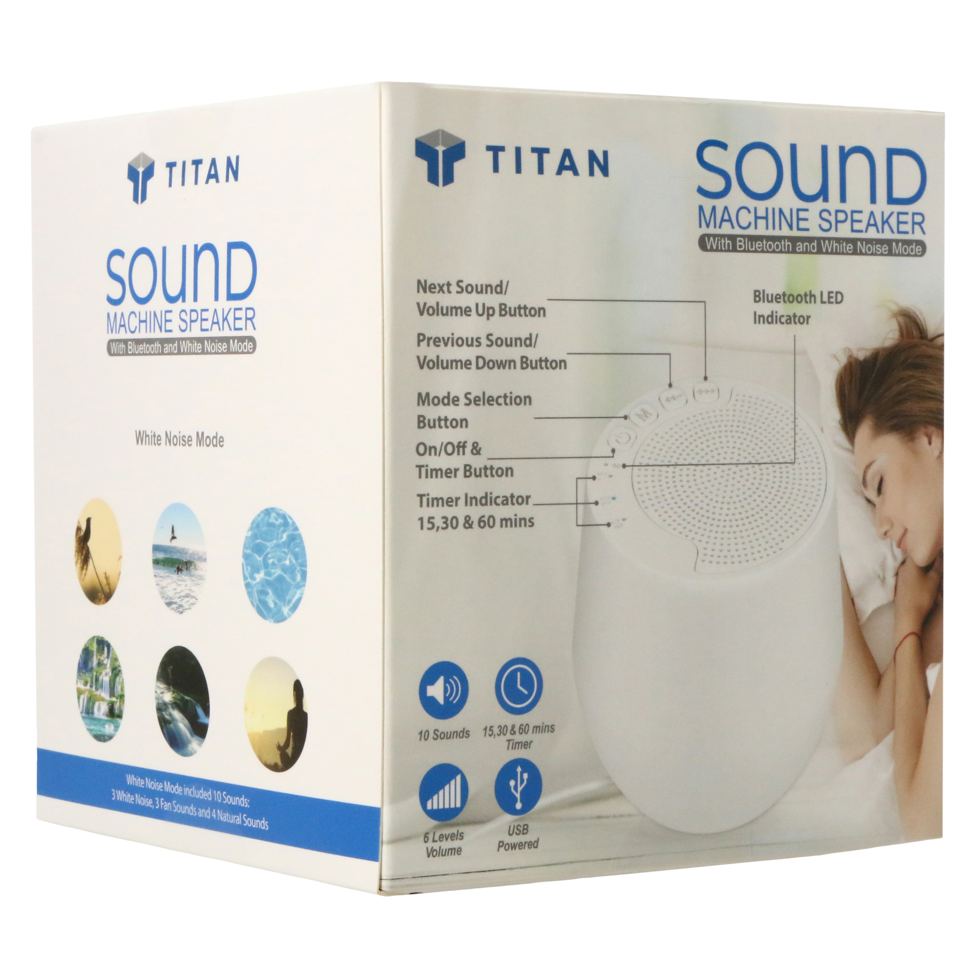 Bluetooth® Sound Machine Speaker w/ & White Noise Mode
