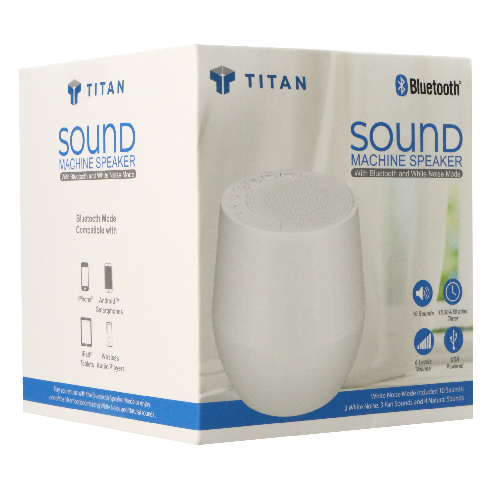 Bluetooth® Sound Machine Speaker w/ & White Noise Mode