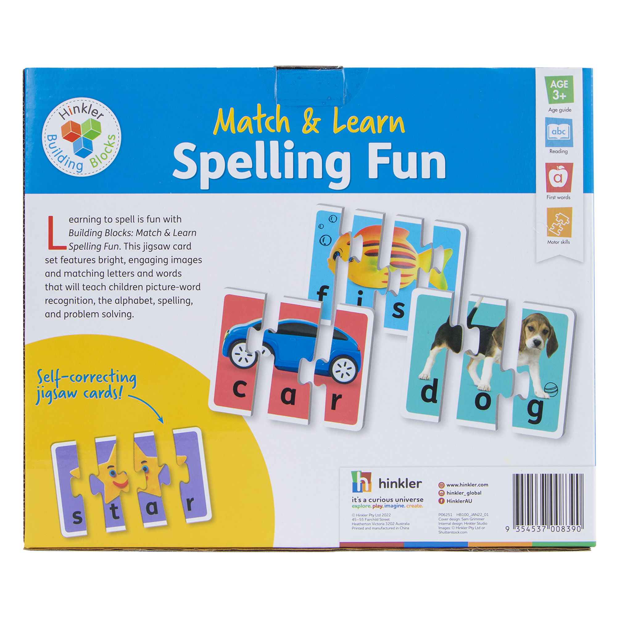 Match & Learn: Spelling Fun Jigsaw Cards For Kids