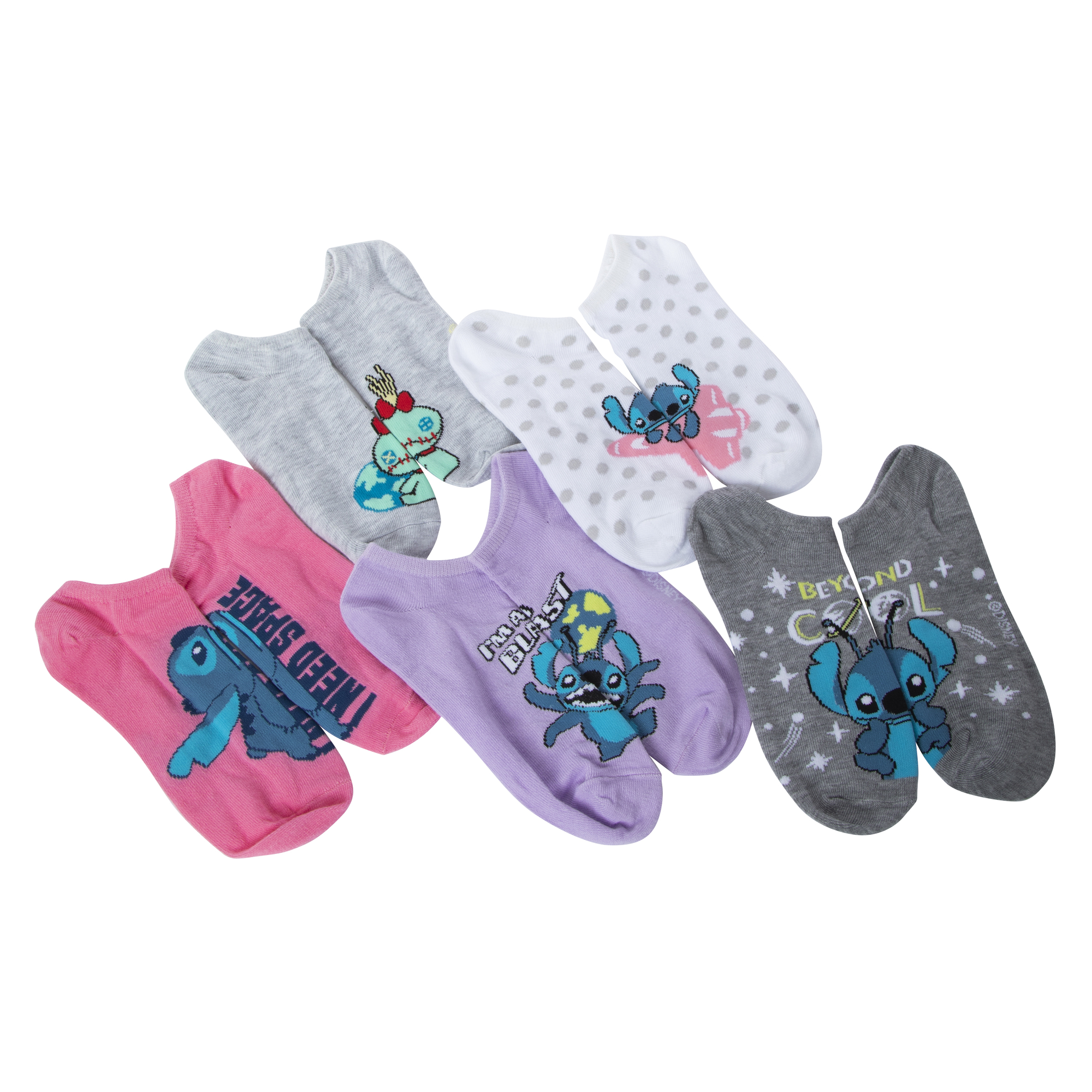 Disney Stitch™ No-Show Socks 5-Pack