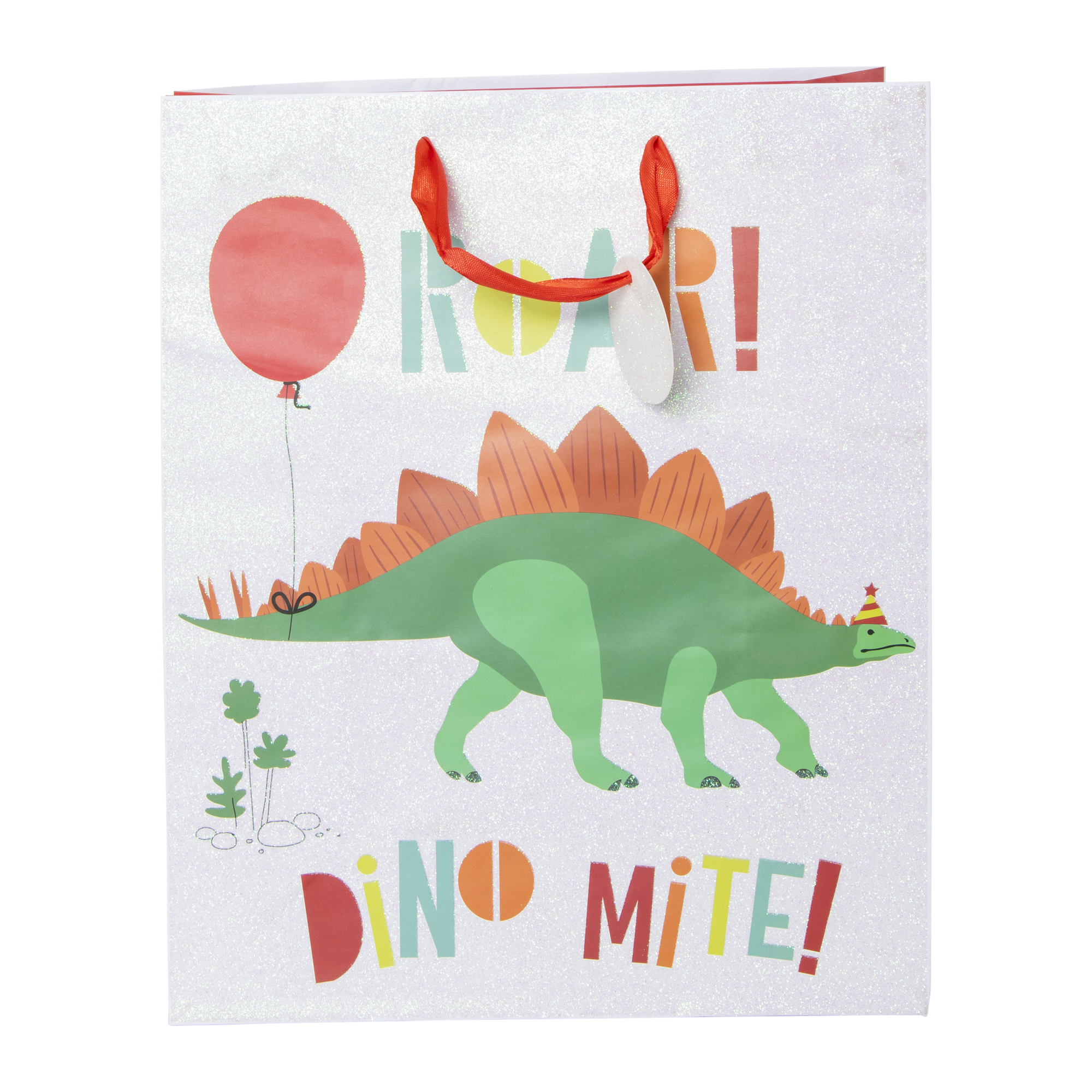 Large Glitter Gift Bag - Dino Mite! Dinosaur