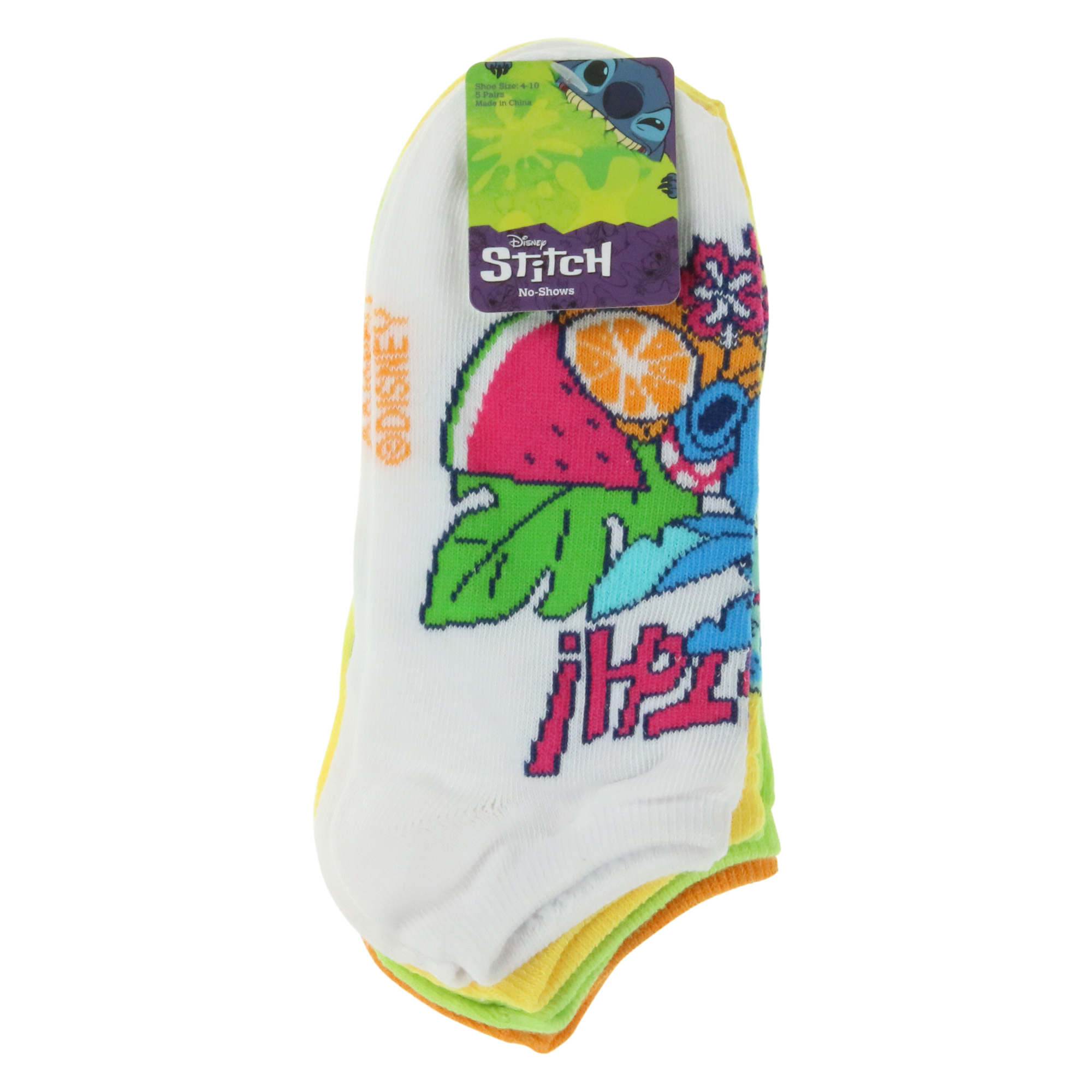 Disney Lilo & Stitch No-Show Ankle Socks 5-Pack