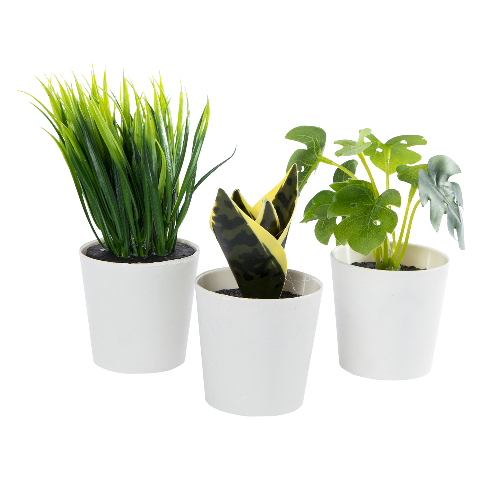 3-Pack Faux Mini Potted Flowering Plants