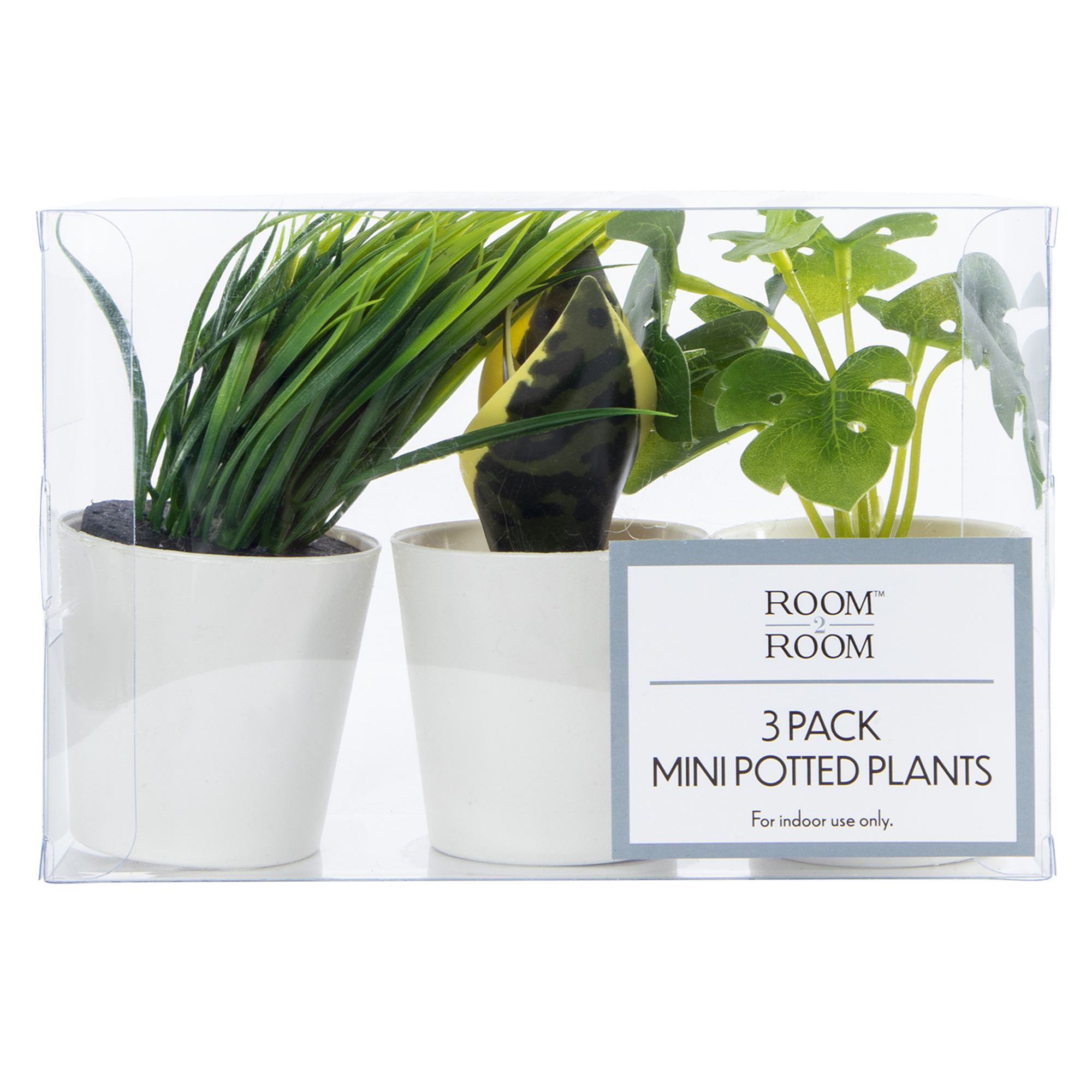 3-Pack Faux Mini Potted Flowering Plants