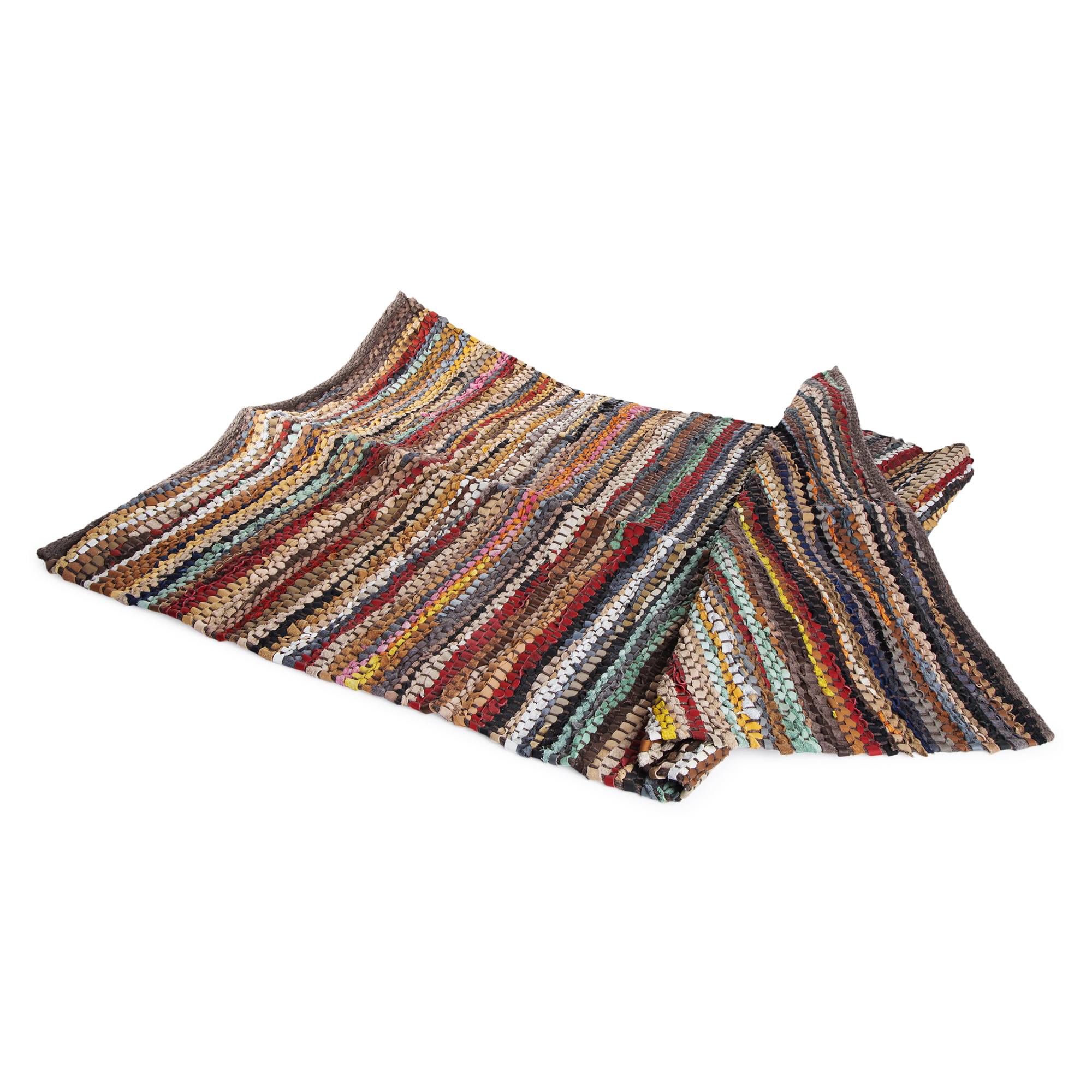 Leather Woven Chindi Rug 2.5ft x 4ft