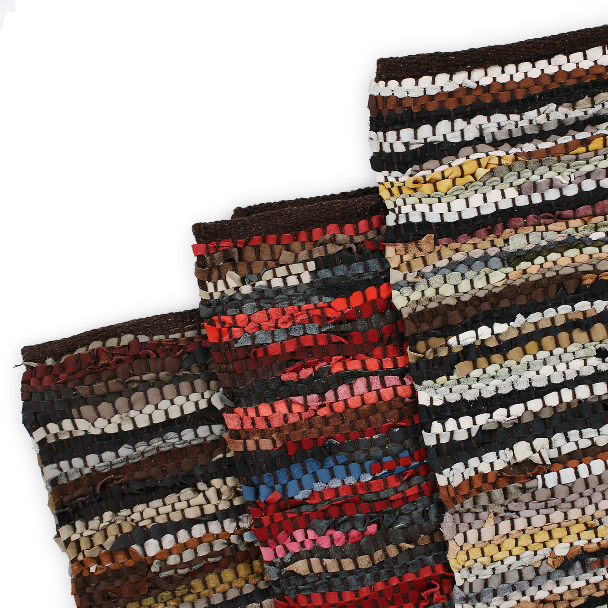 Leather Woven Chindi Rug 2.5ft x 4ft