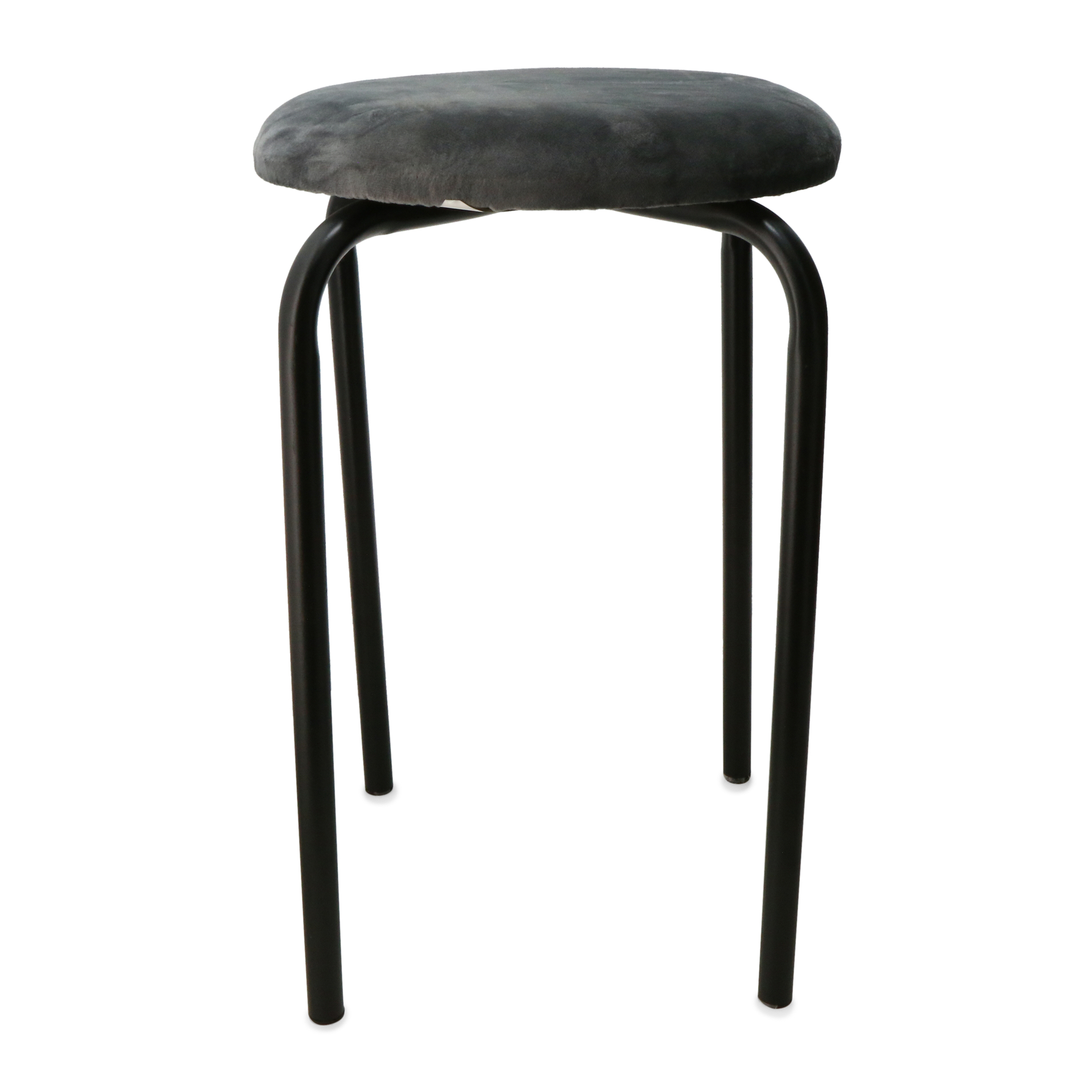 Stool With Velvet Seat 18.75in