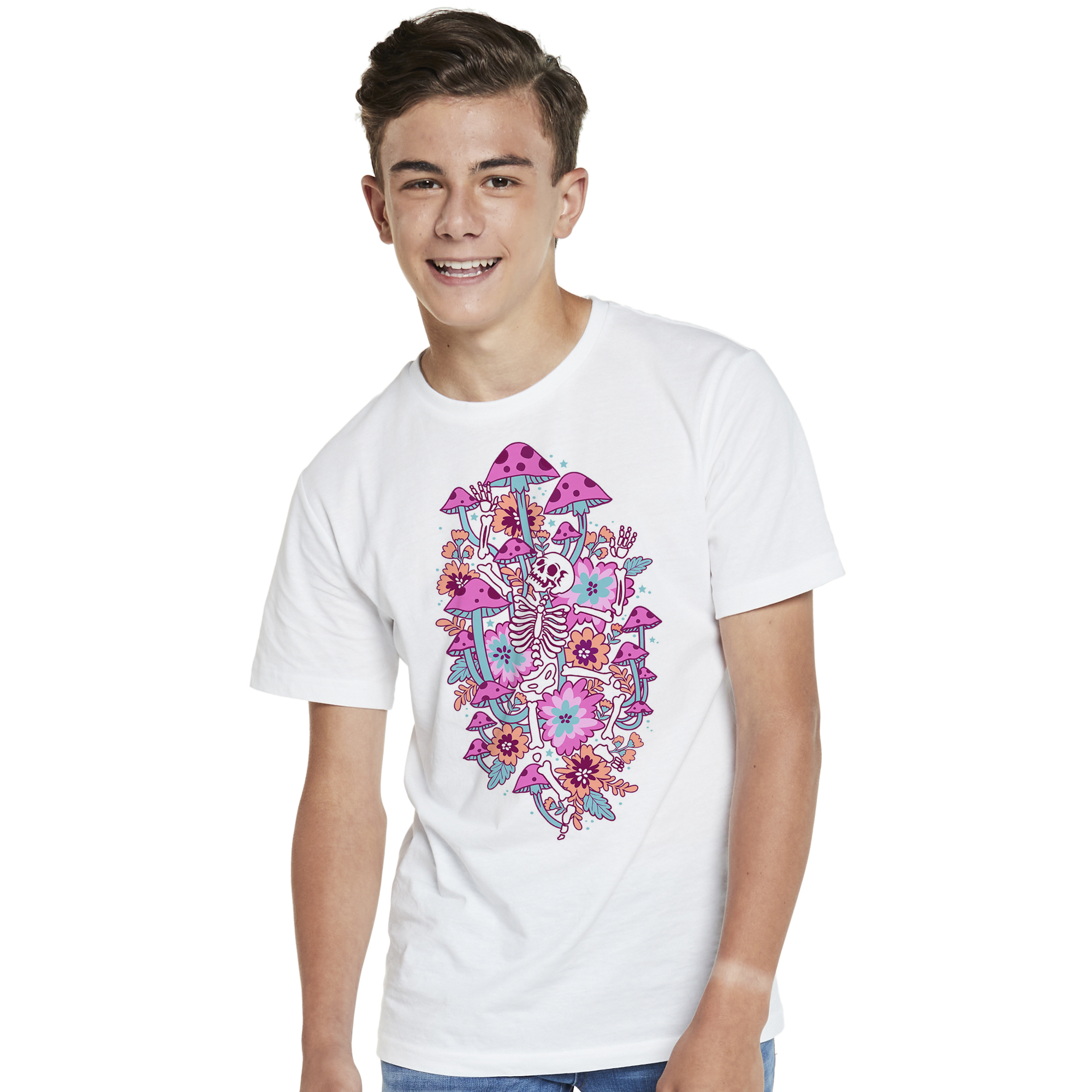 Skeleton & Mushroom Graphic Tee