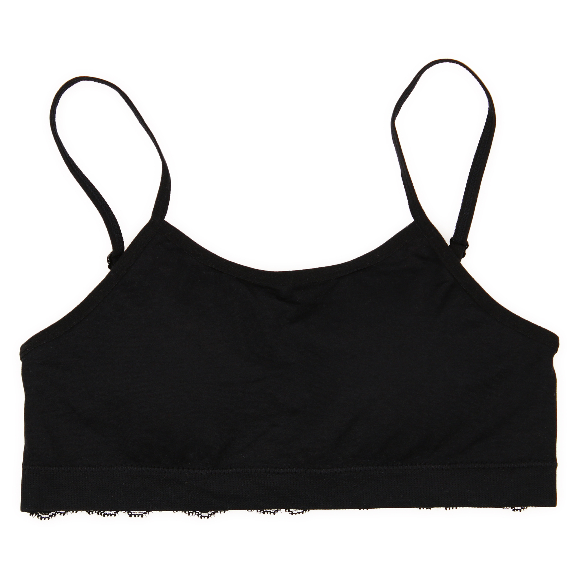 Juniors Lace Trim Bralette - Black