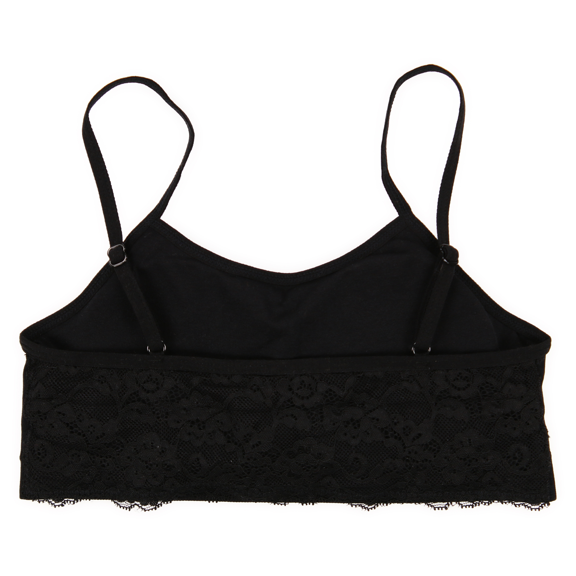 Juniors Lace Trim Bralette - Black