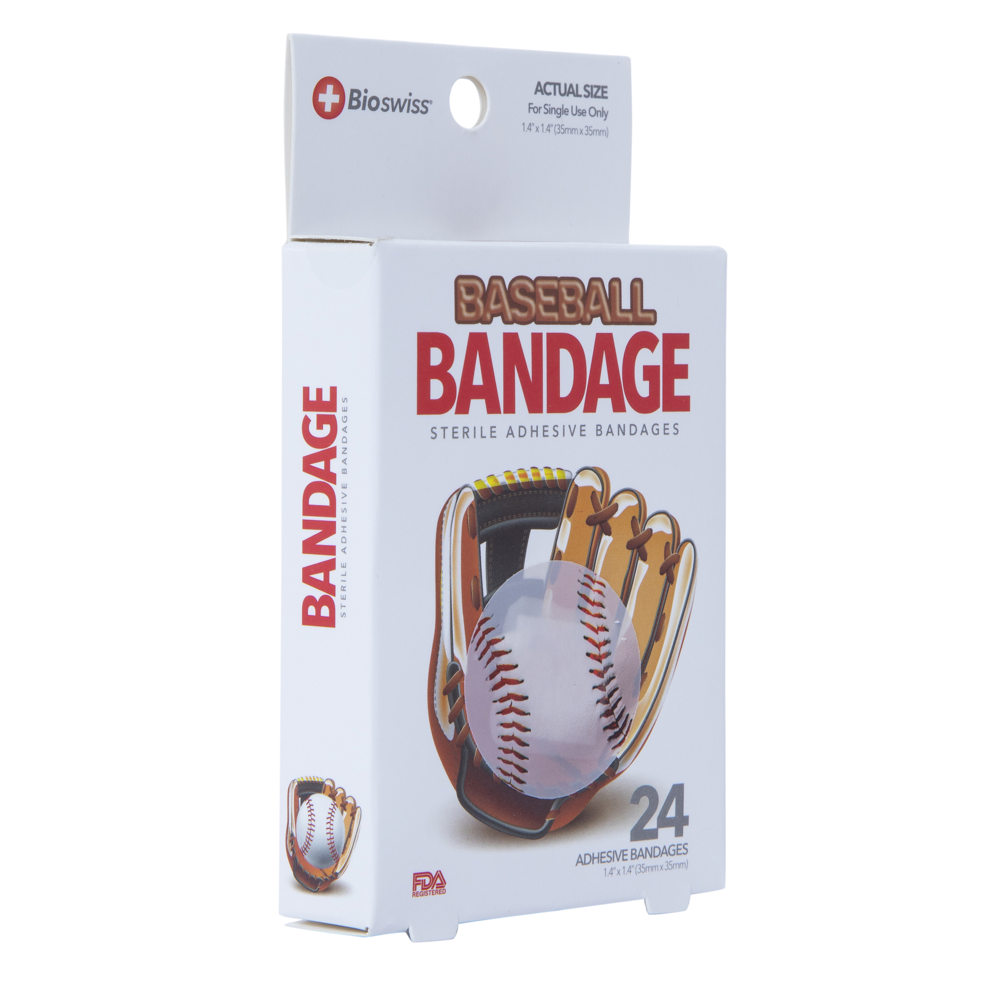 Bioswiss® Baseball Adhesive Bandages 24-Count
