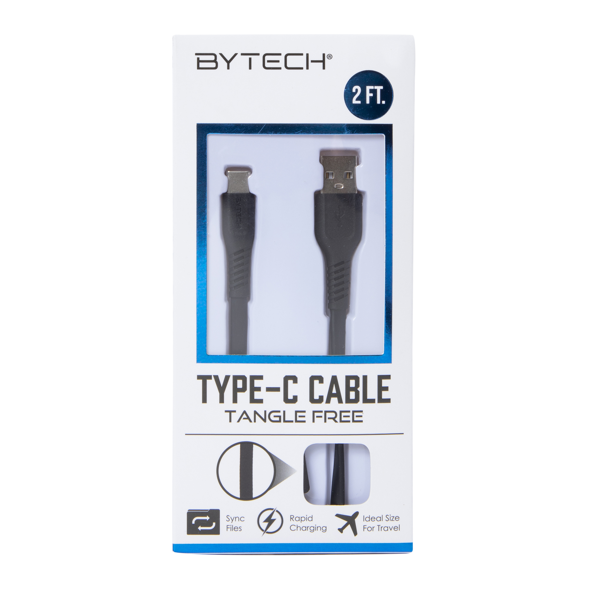 2ft Tangle Free USB-C Cable